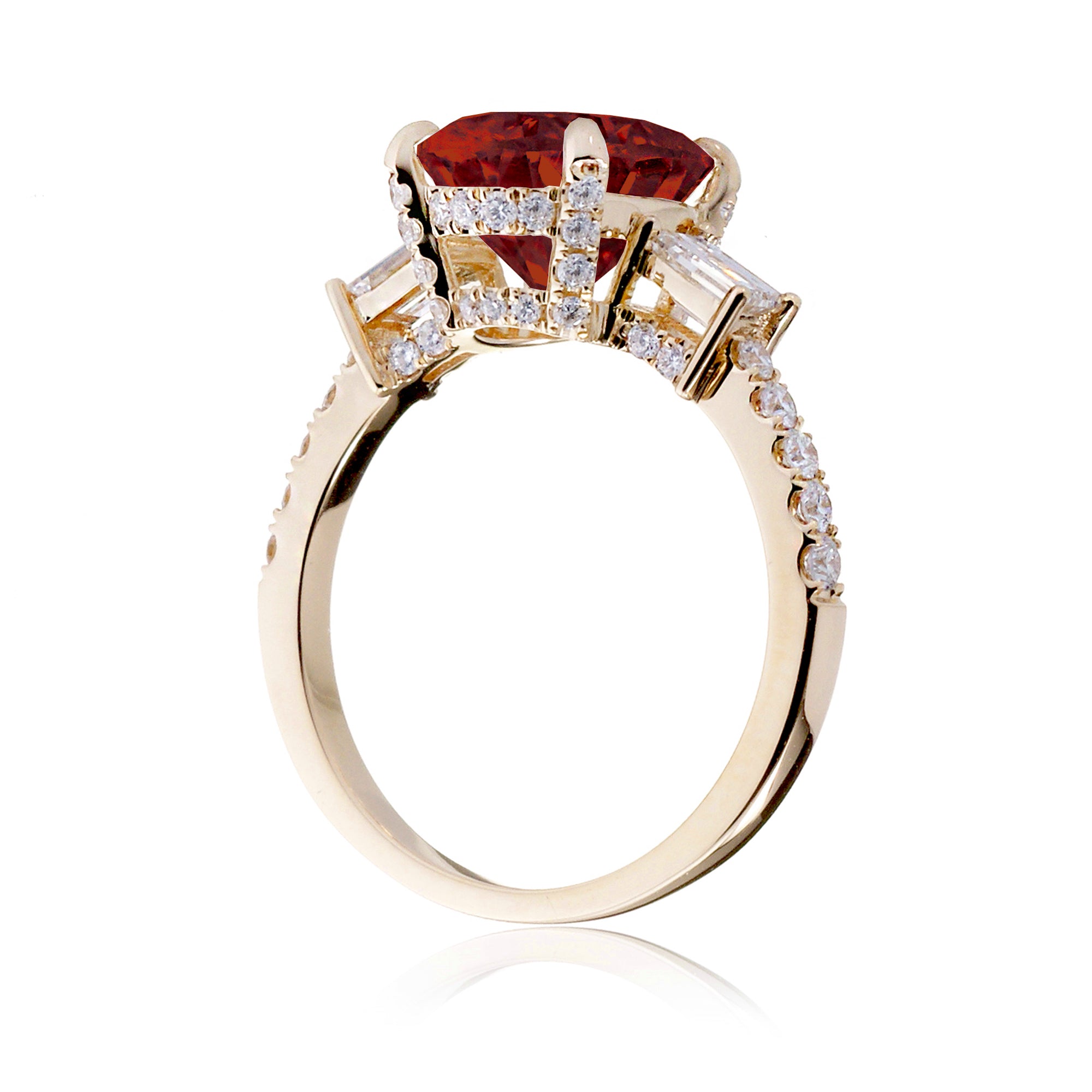 Oval Ruby Engagement Ring with Diamond Accents – The Rey in Yellow Gold