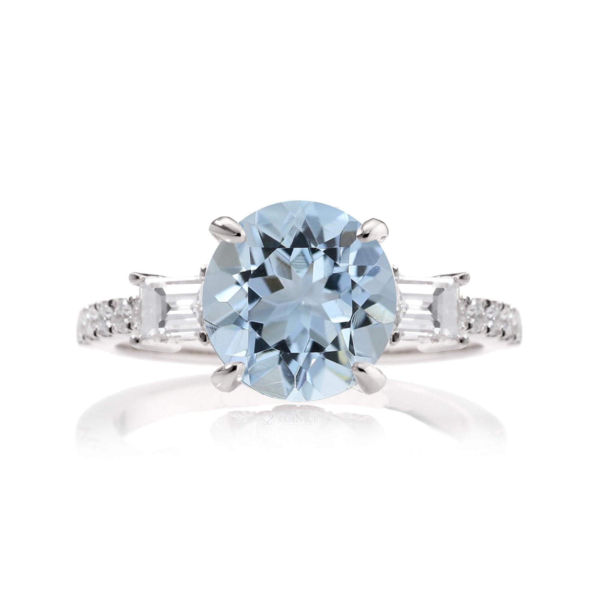 The Rey Round Aquamarine Ring