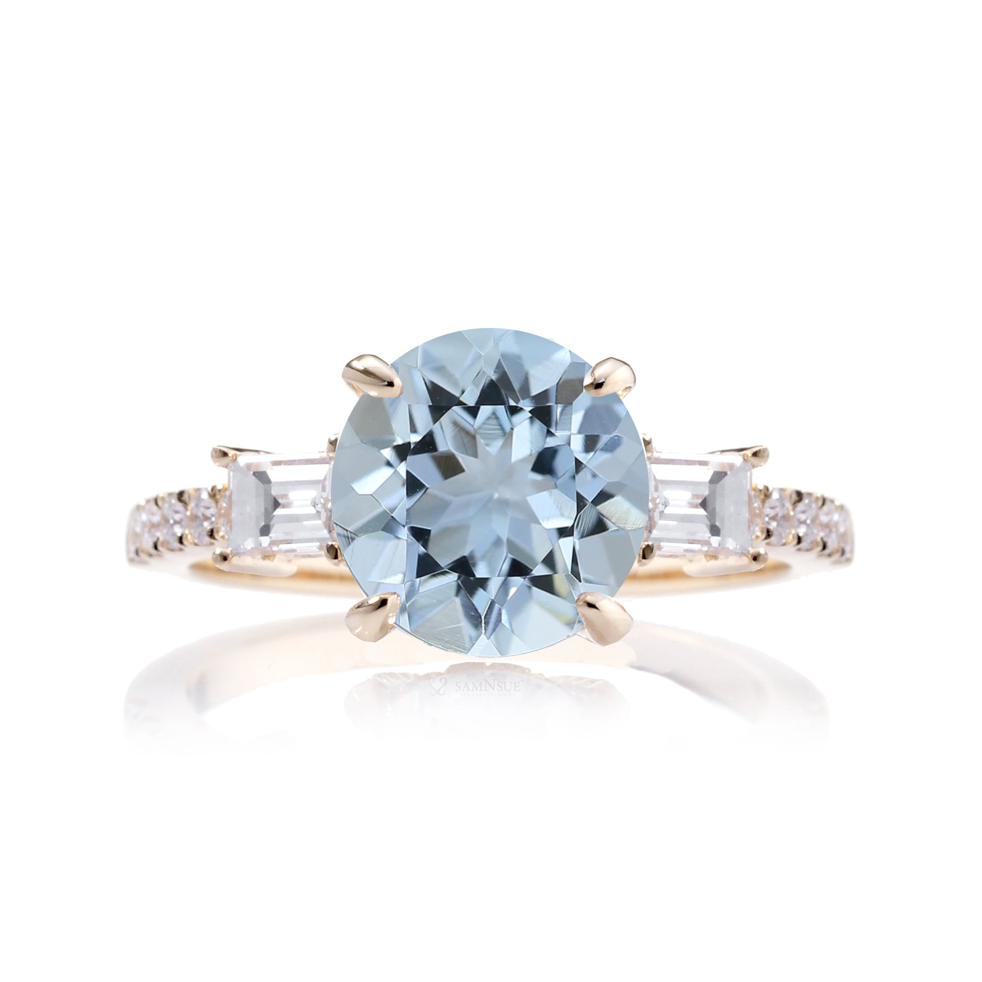 The Rey Round Aquamarine Ring