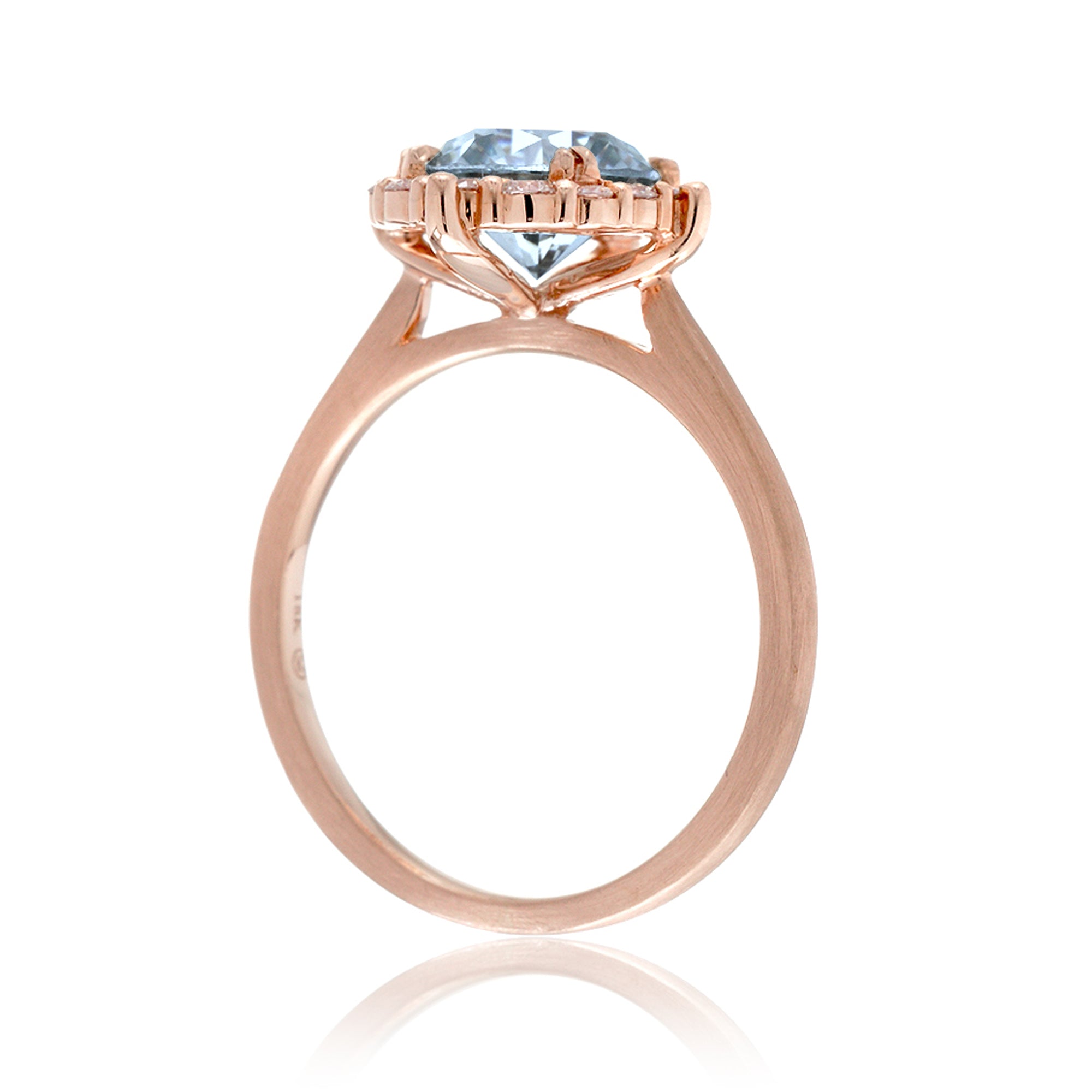 The Haley Round Cut Aquamarine Ring
