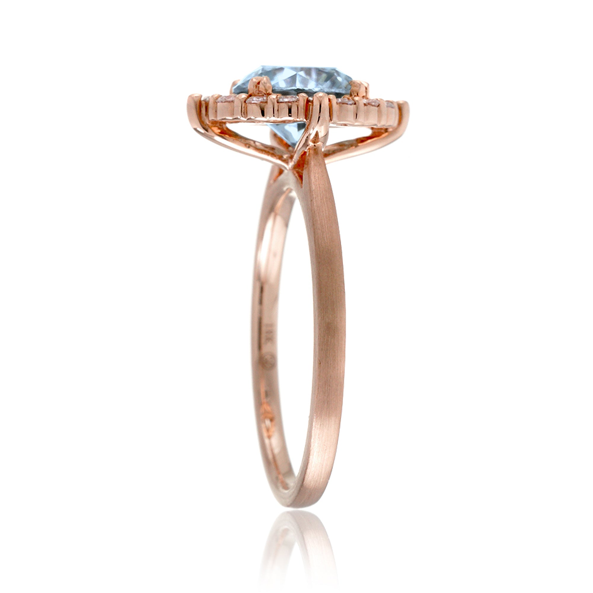 The Haley Round Cut Aquamarine Ring