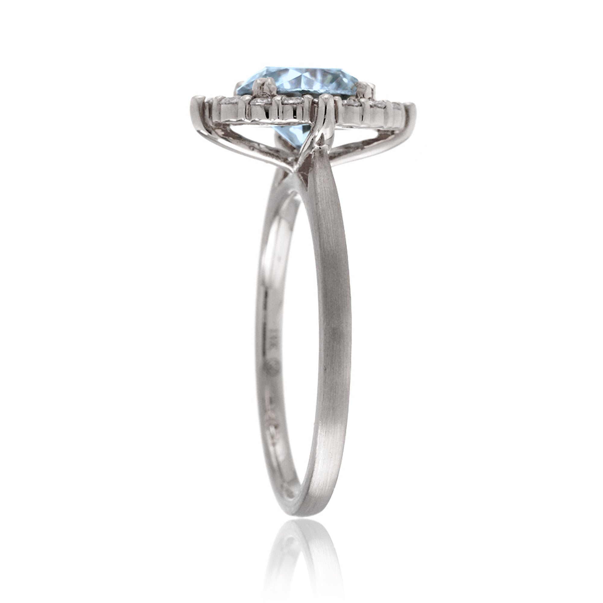The Haley Round Cut Aquamarine Ring