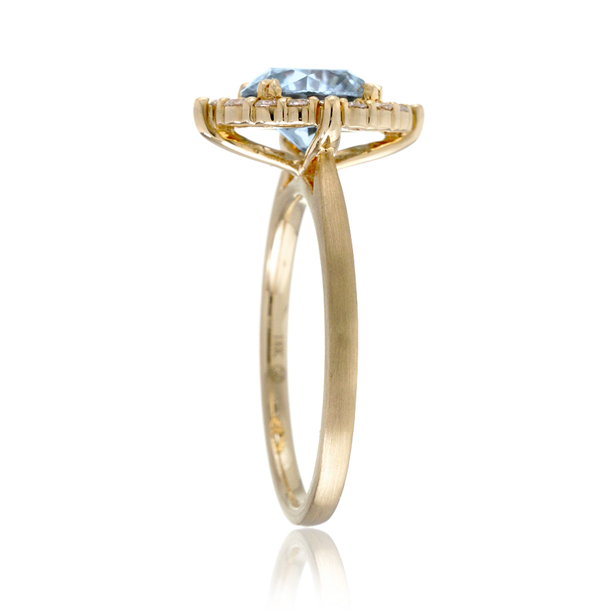 The Haley Round Cut Aquamarine Ring