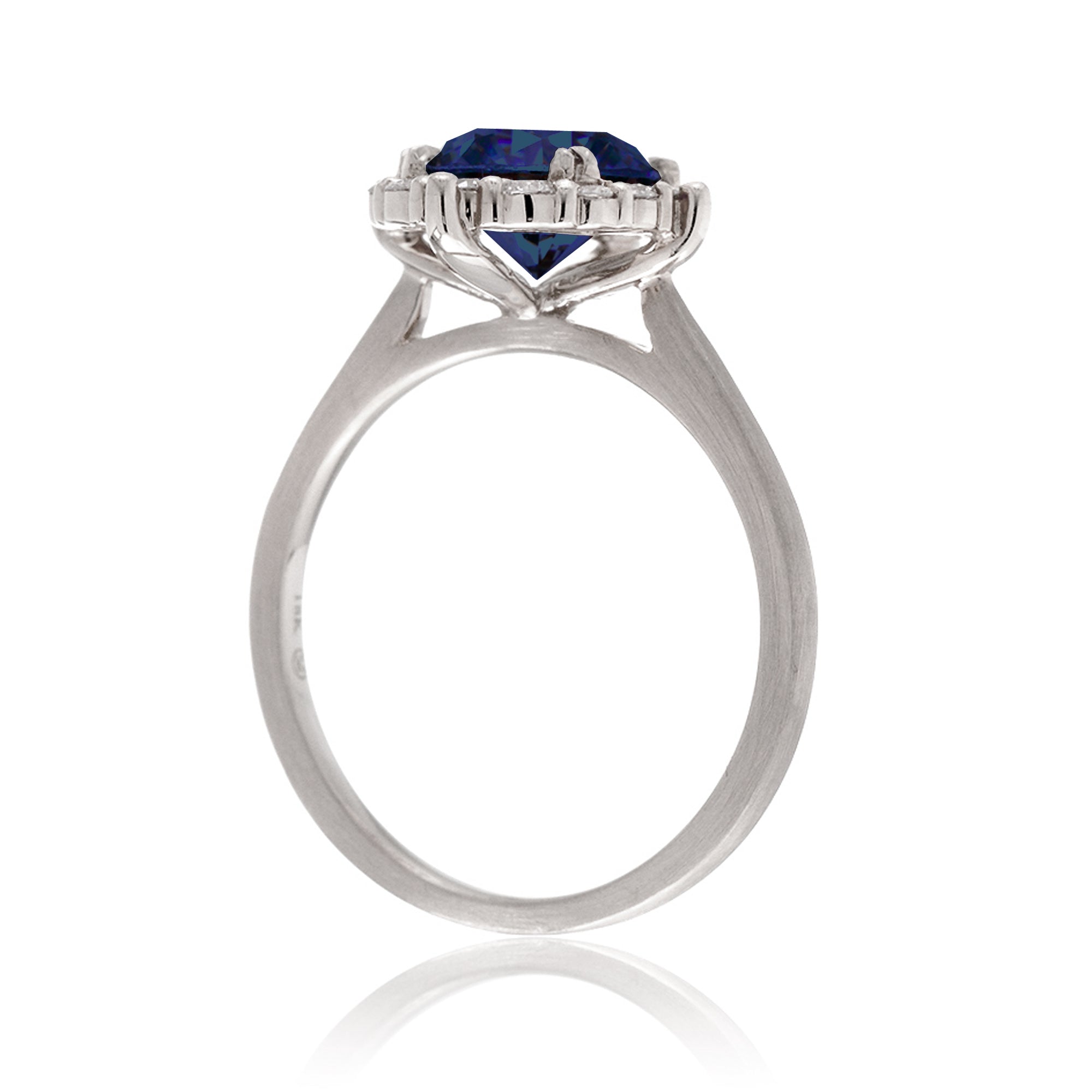 The Haley Round Cut Blue Sapphire Ring
