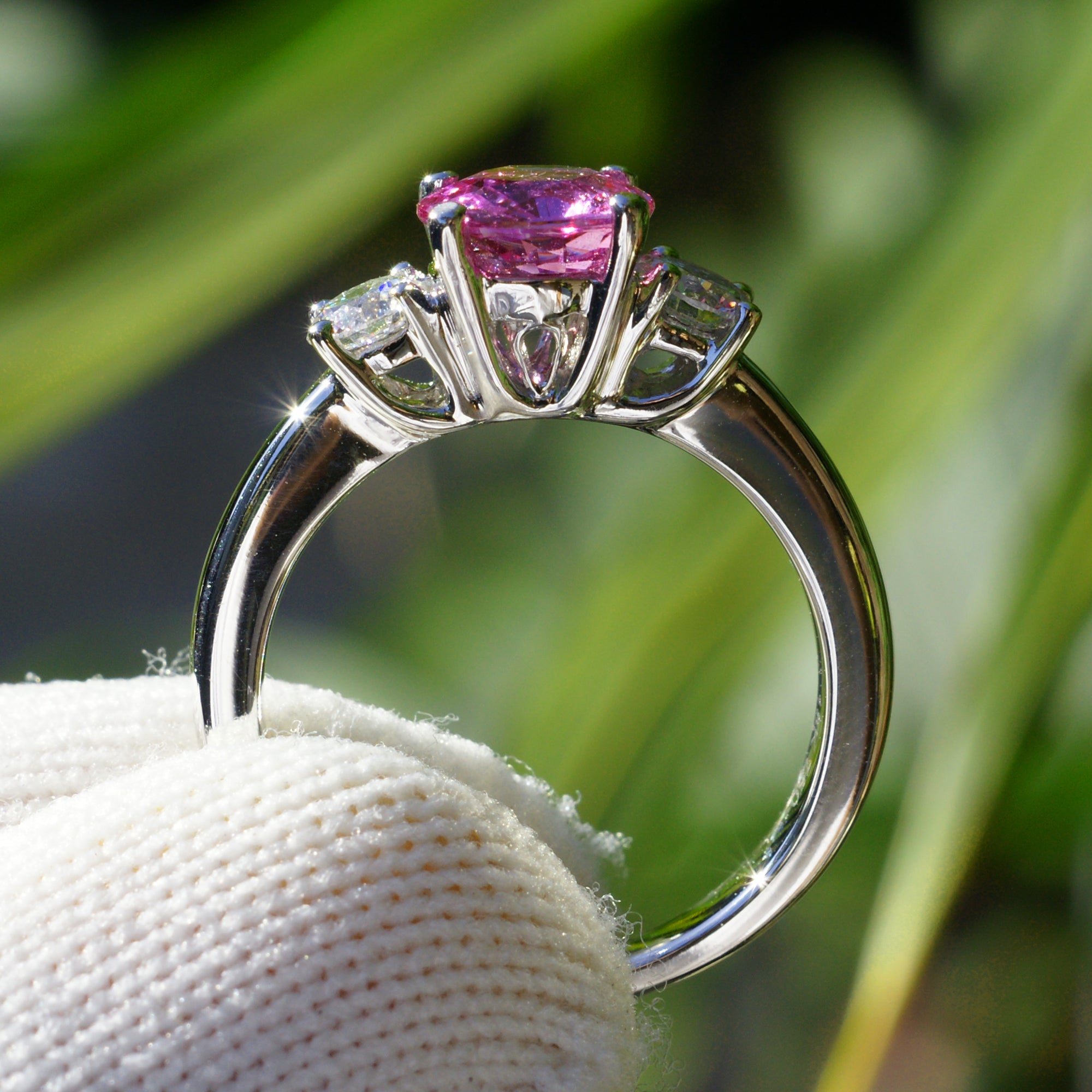 The Mandy Round Pink Sapphire Ring (7mm)
