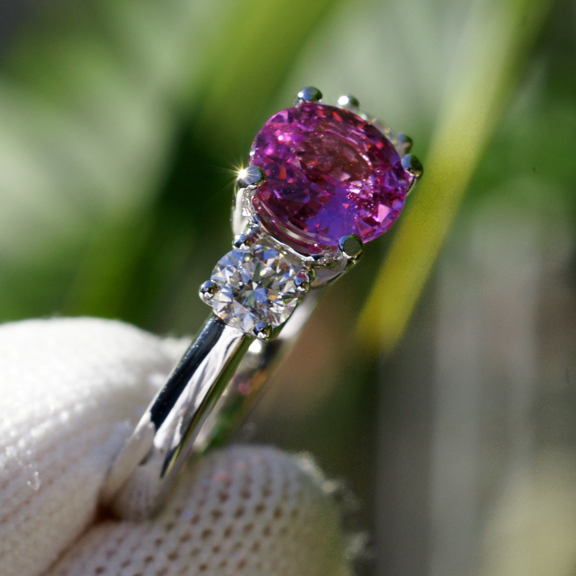 The Mandy Round Pink Sapphire Ring (7mm)