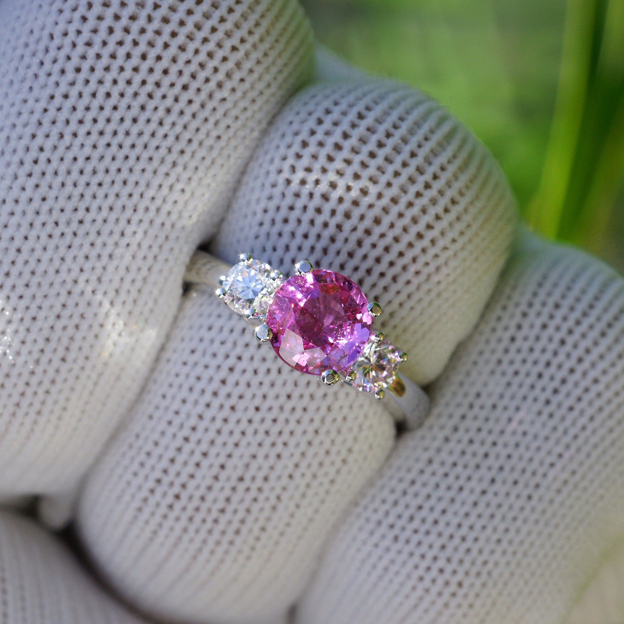 The Mandy Round Pink Sapphire Ring (7mm)