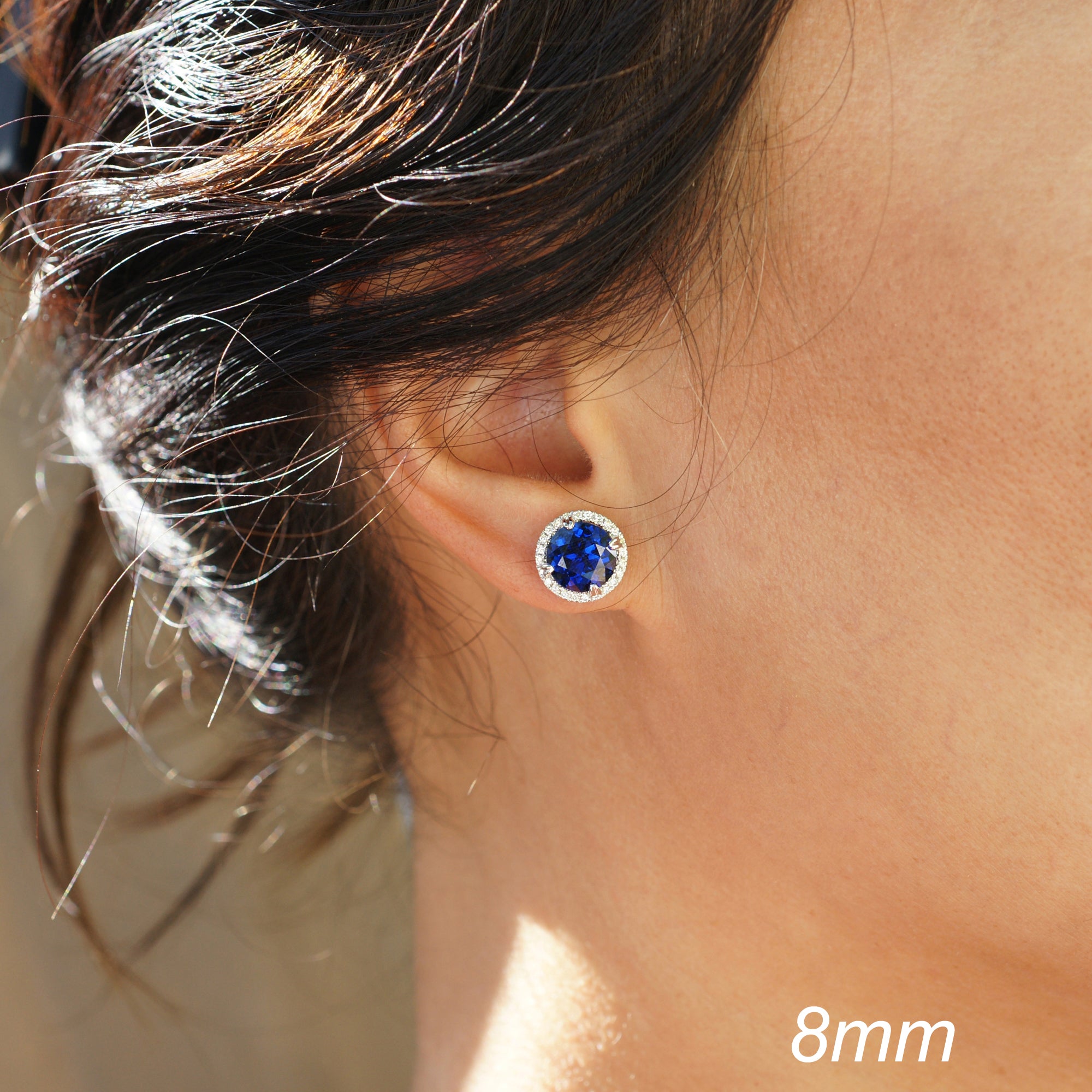 The Signature Round Sapphire Stud Earrings