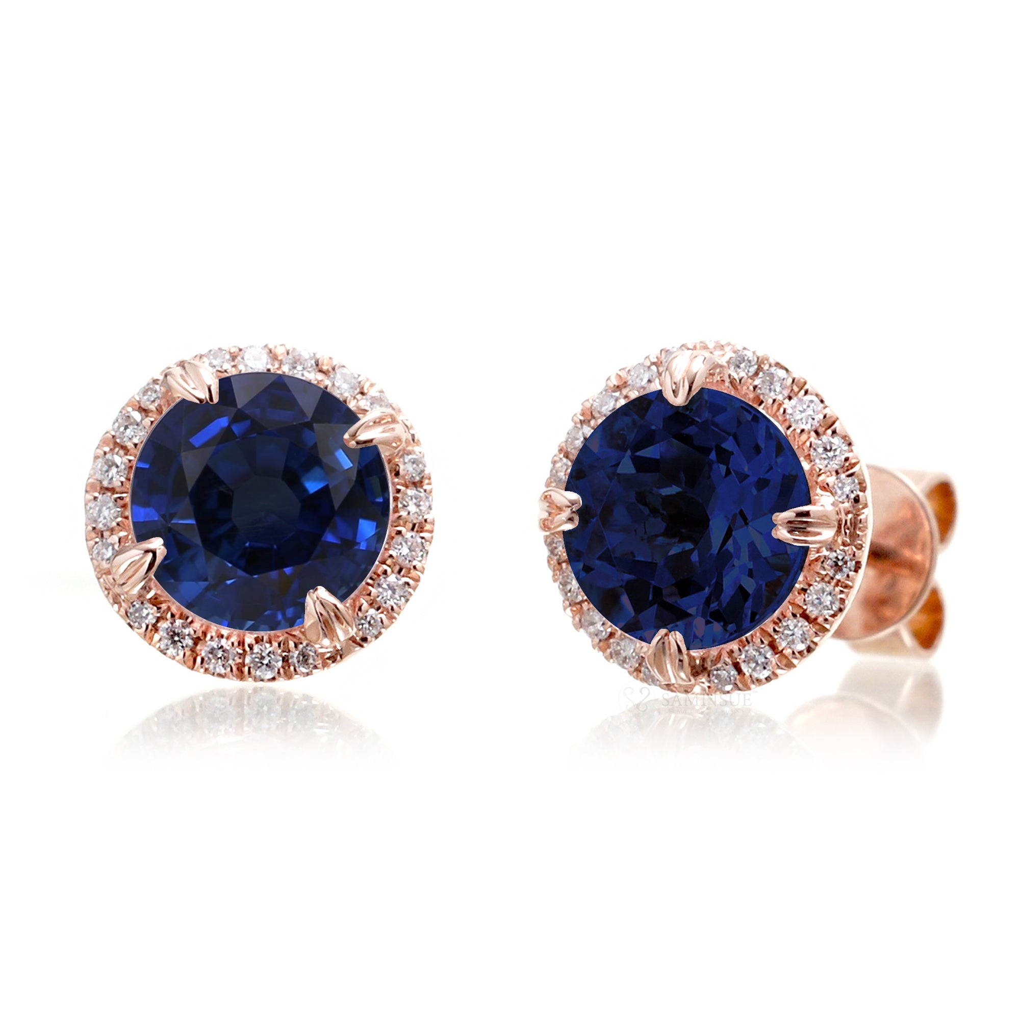 The Signature Round Sapphire Stud Earrings