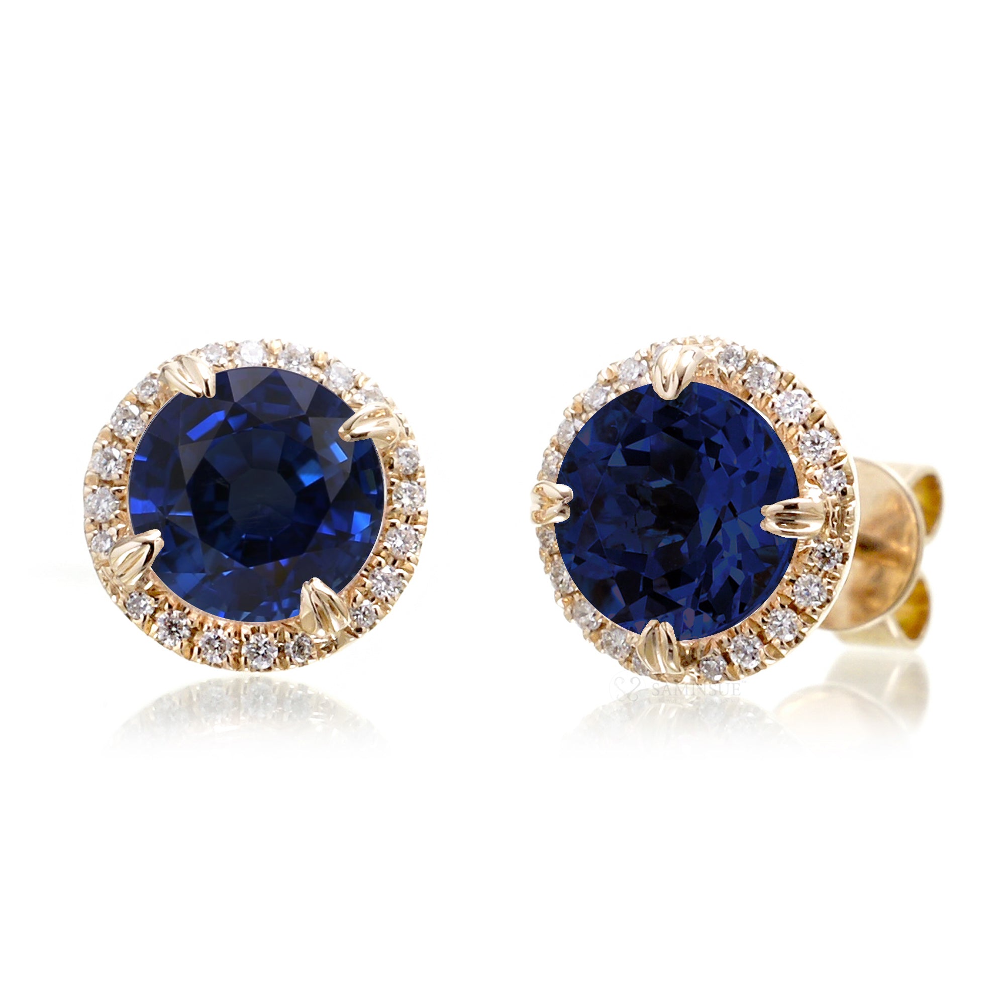 The Signature Round Sapphire Stud Earrings
