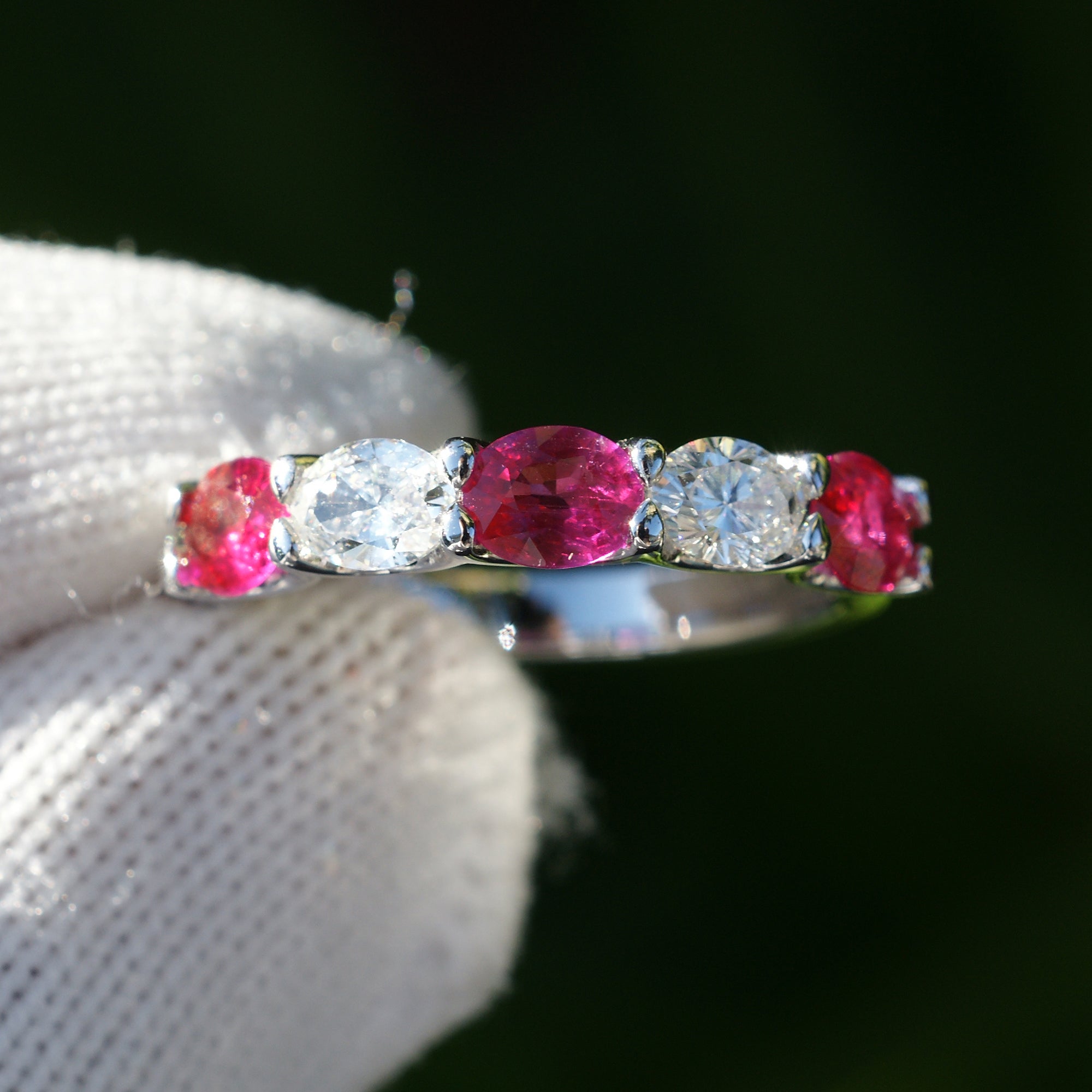 The Ursula Oval Ruby & Diamond Band