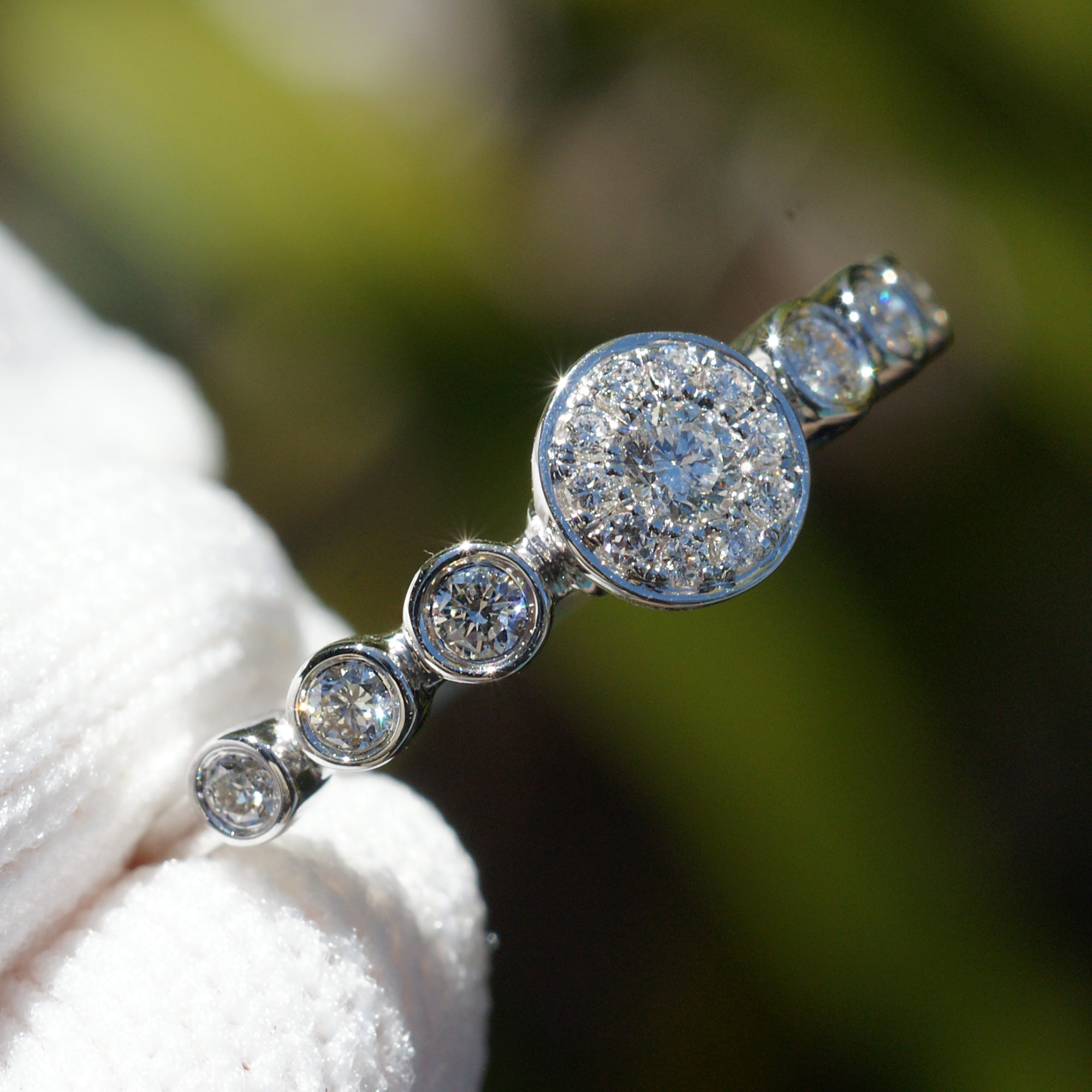 The Seven Stars Aligned Diamond Ring