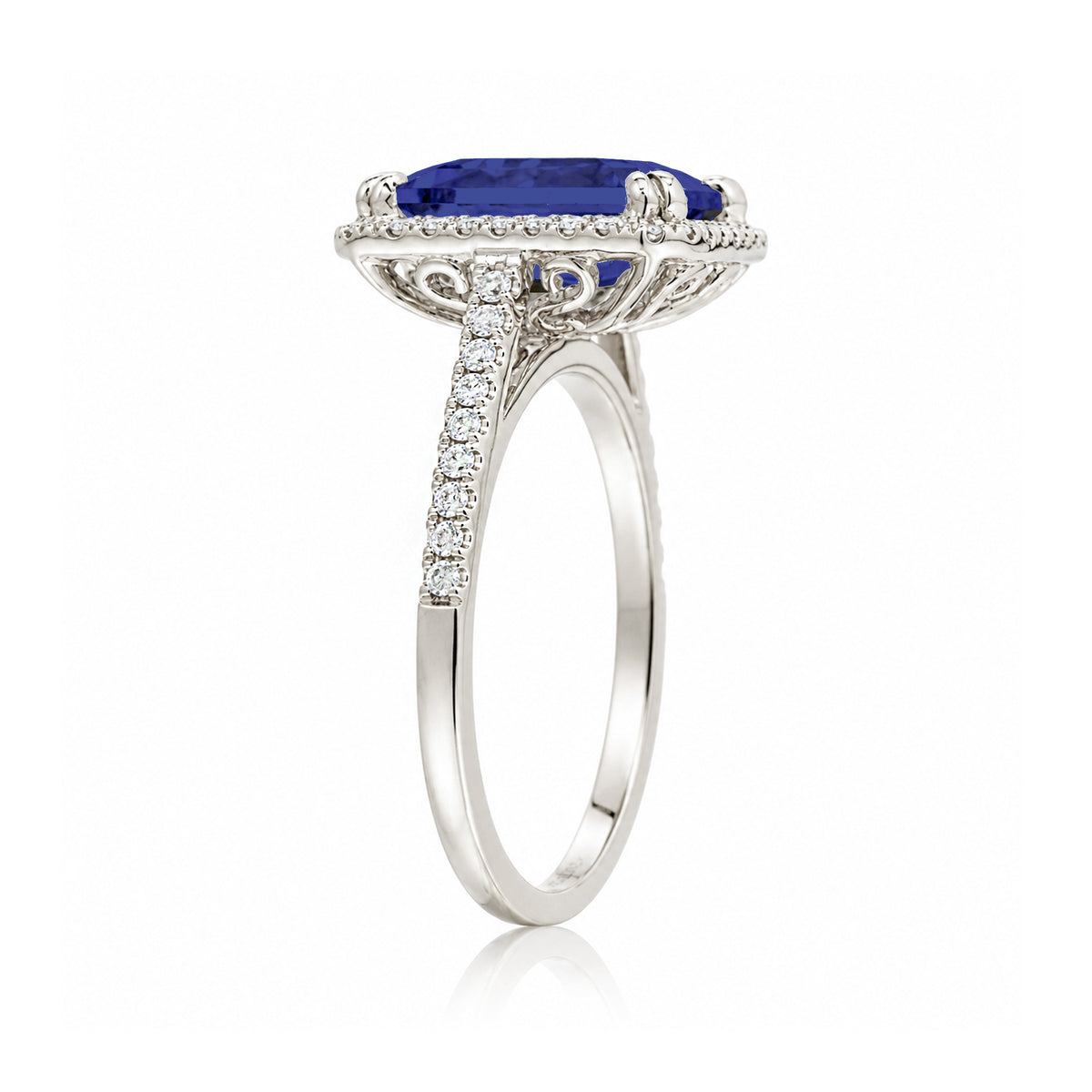 The Signature Cushion Blue Sapphire Ring