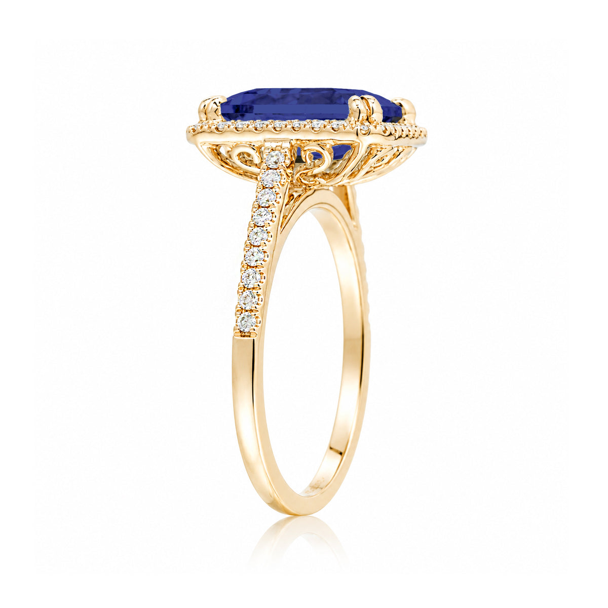The Signature Cushion Blue Sapphire Ring