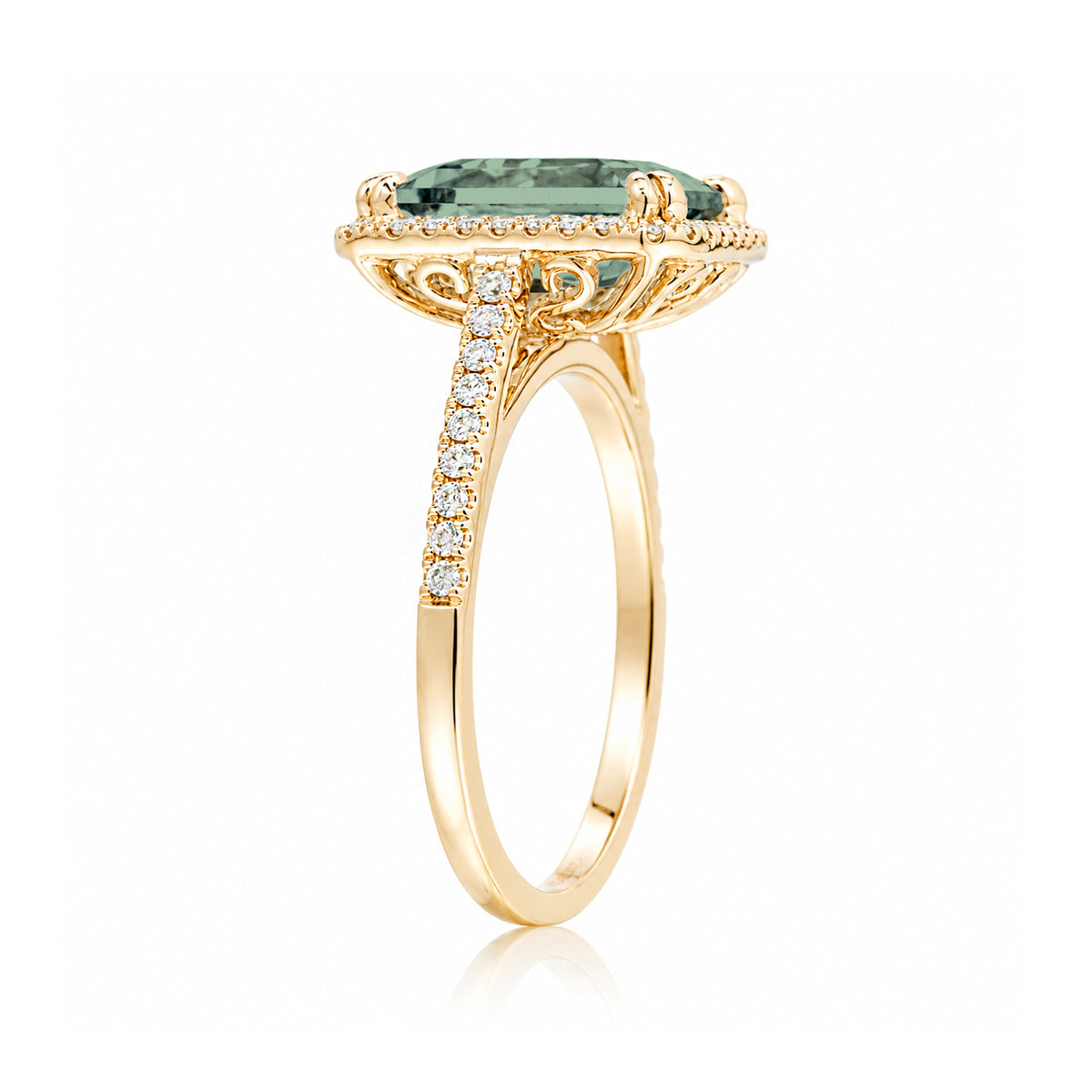 The Signature Cushion Green Sapphire Ring