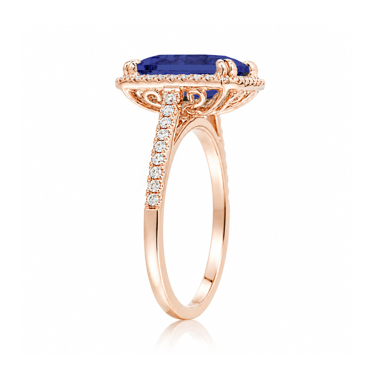 The Signature Emerald Cut Blue Sapphire Ring