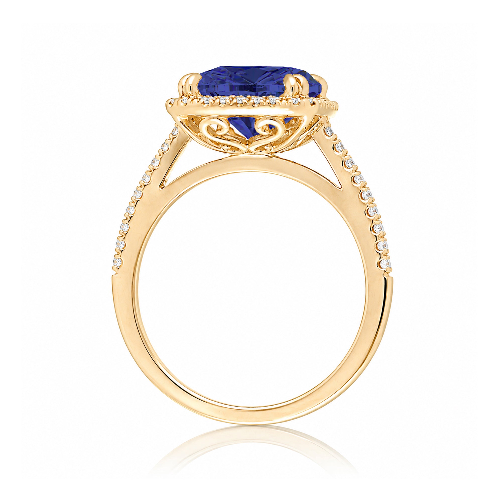 The Signature Emerald Cut Blue Sapphire Ring