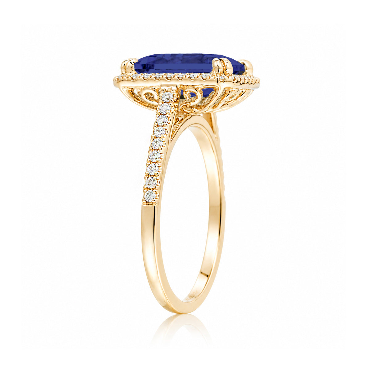 The Signature Emerald Cut Blue Sapphire Ring