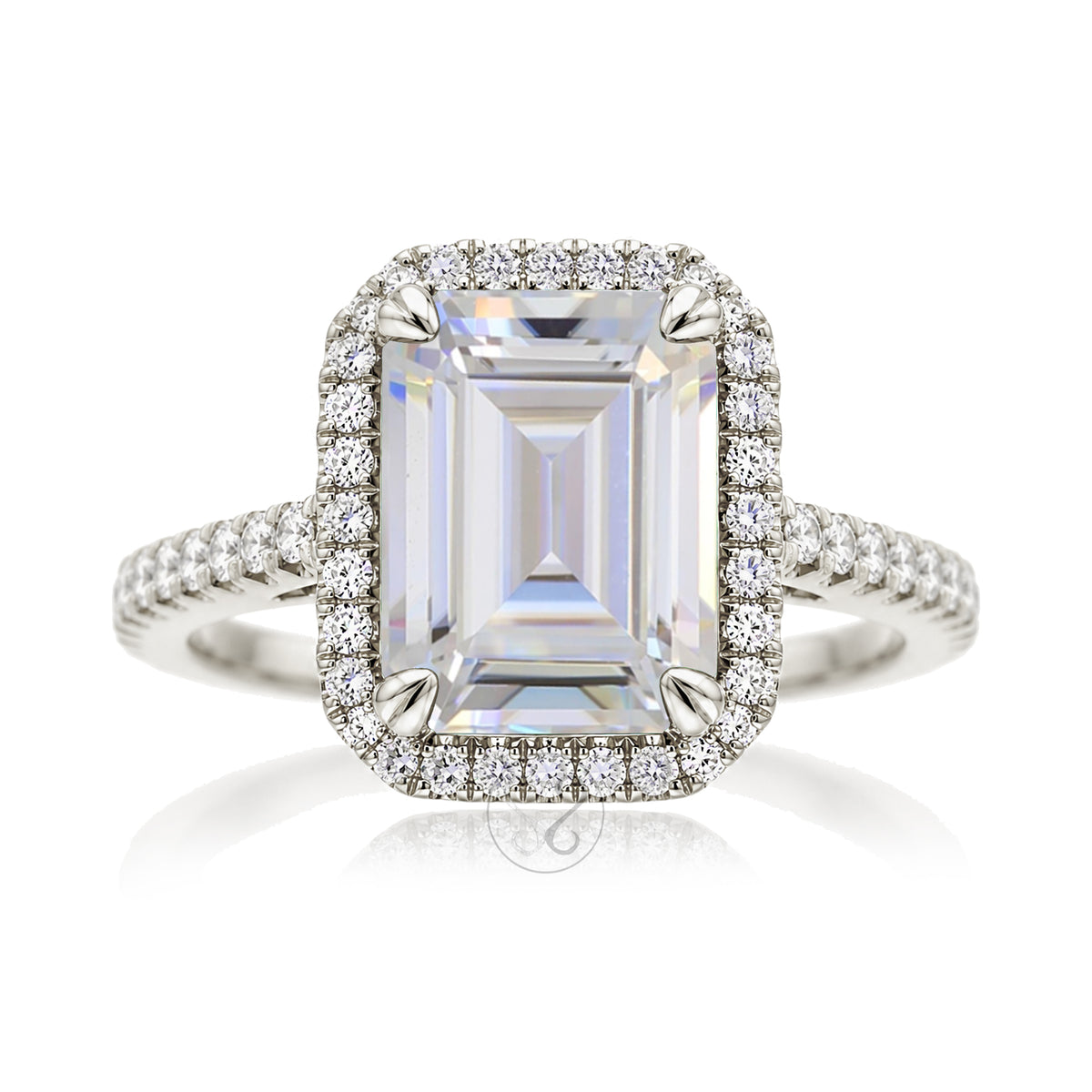 The Signature Emerald Cut Moissanite Ring