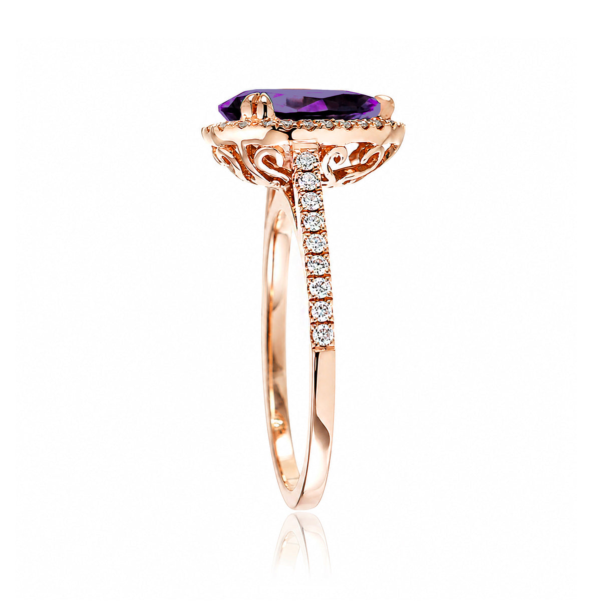 The Signature Pear Amethyst Ring