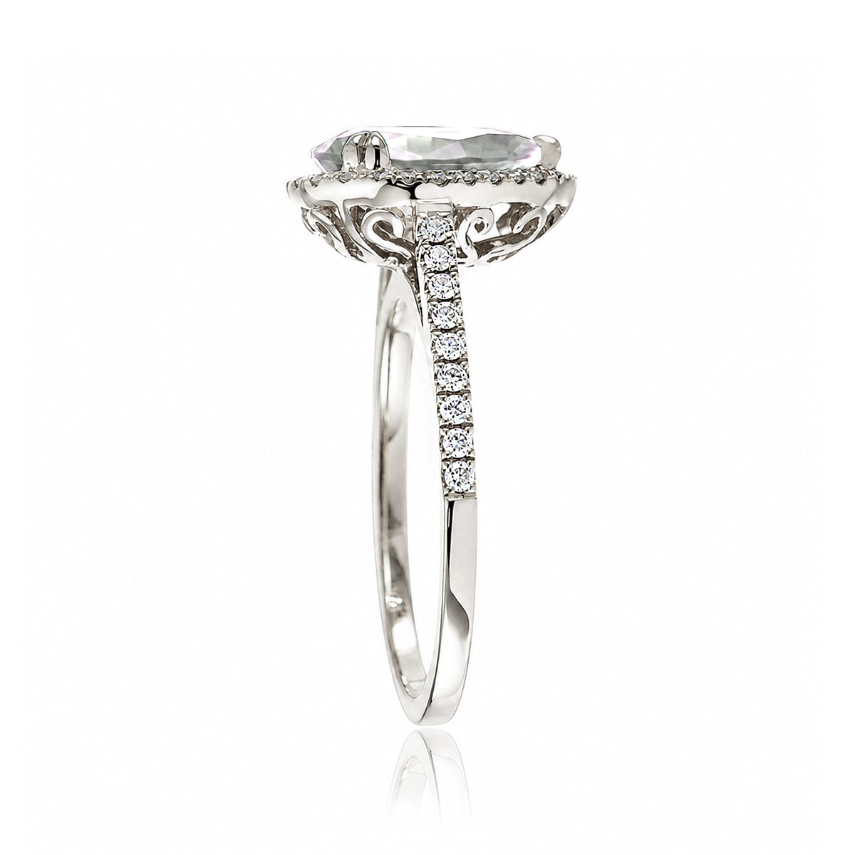 The Signature Pear Moissanite Ring
