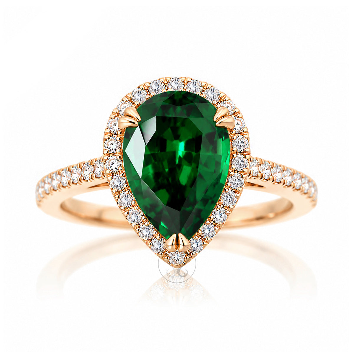 The Signature Pear Green Emerald Ring