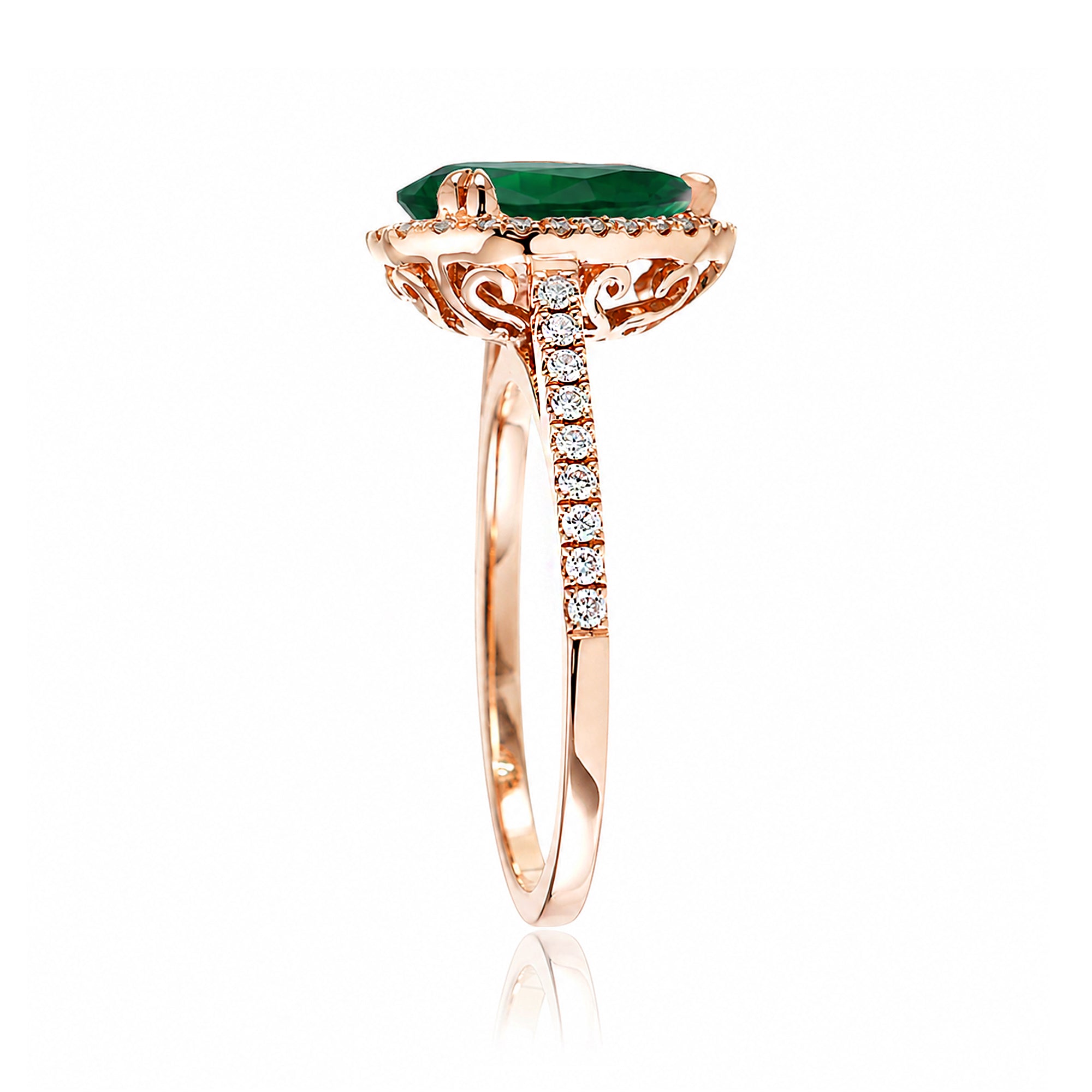 The Signature Pear Green Emerald Ring