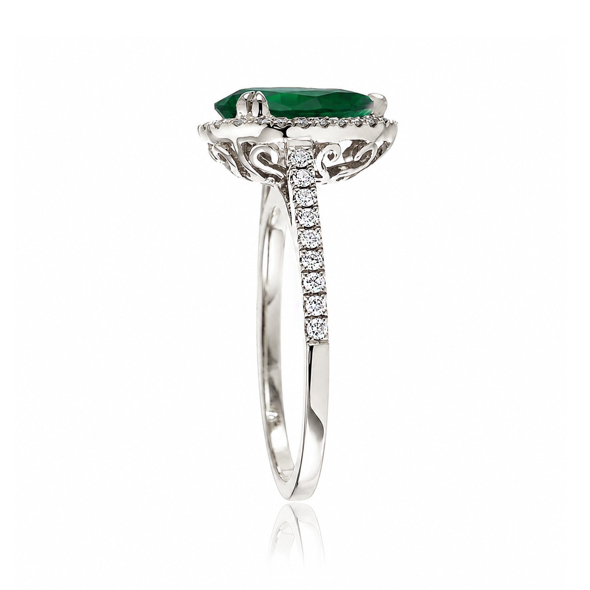 The Signature Pear Green Emerald Ring