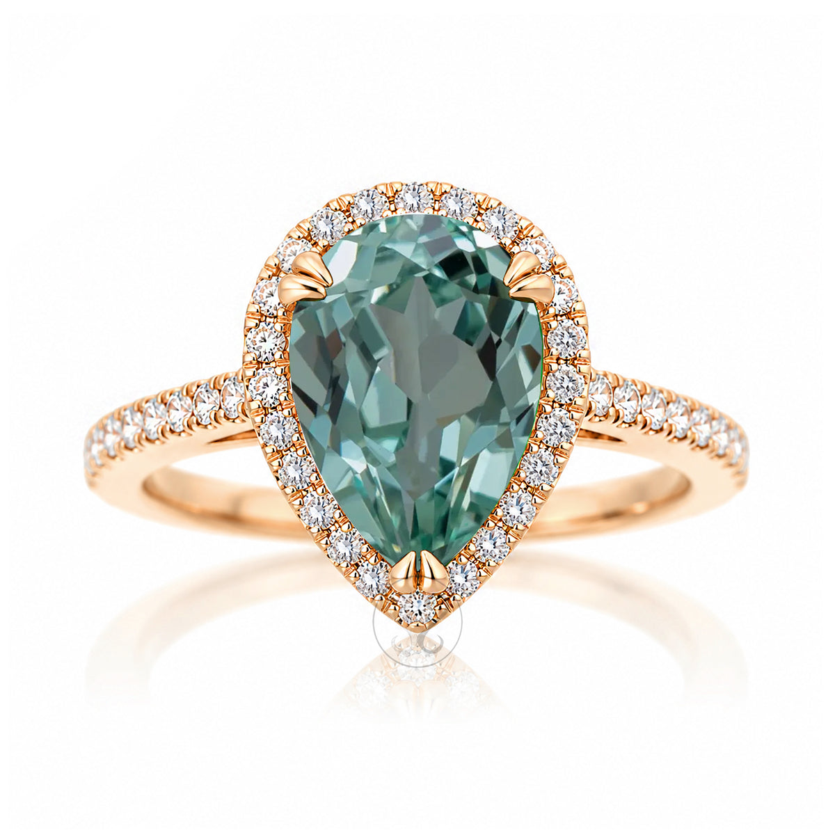 The Signature Pear Green Sapphire Ring