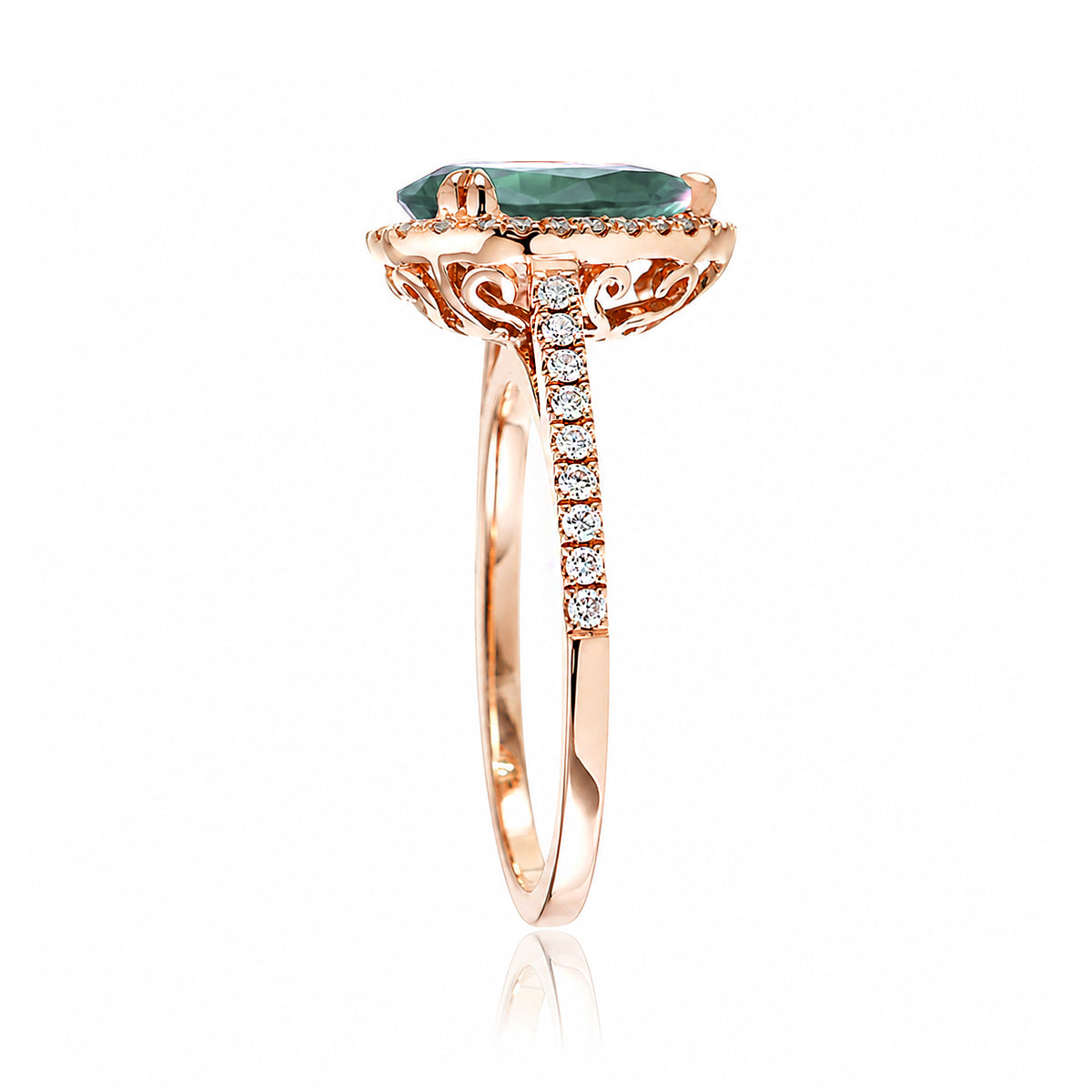 The Signature Pear Green Sapphire Ring