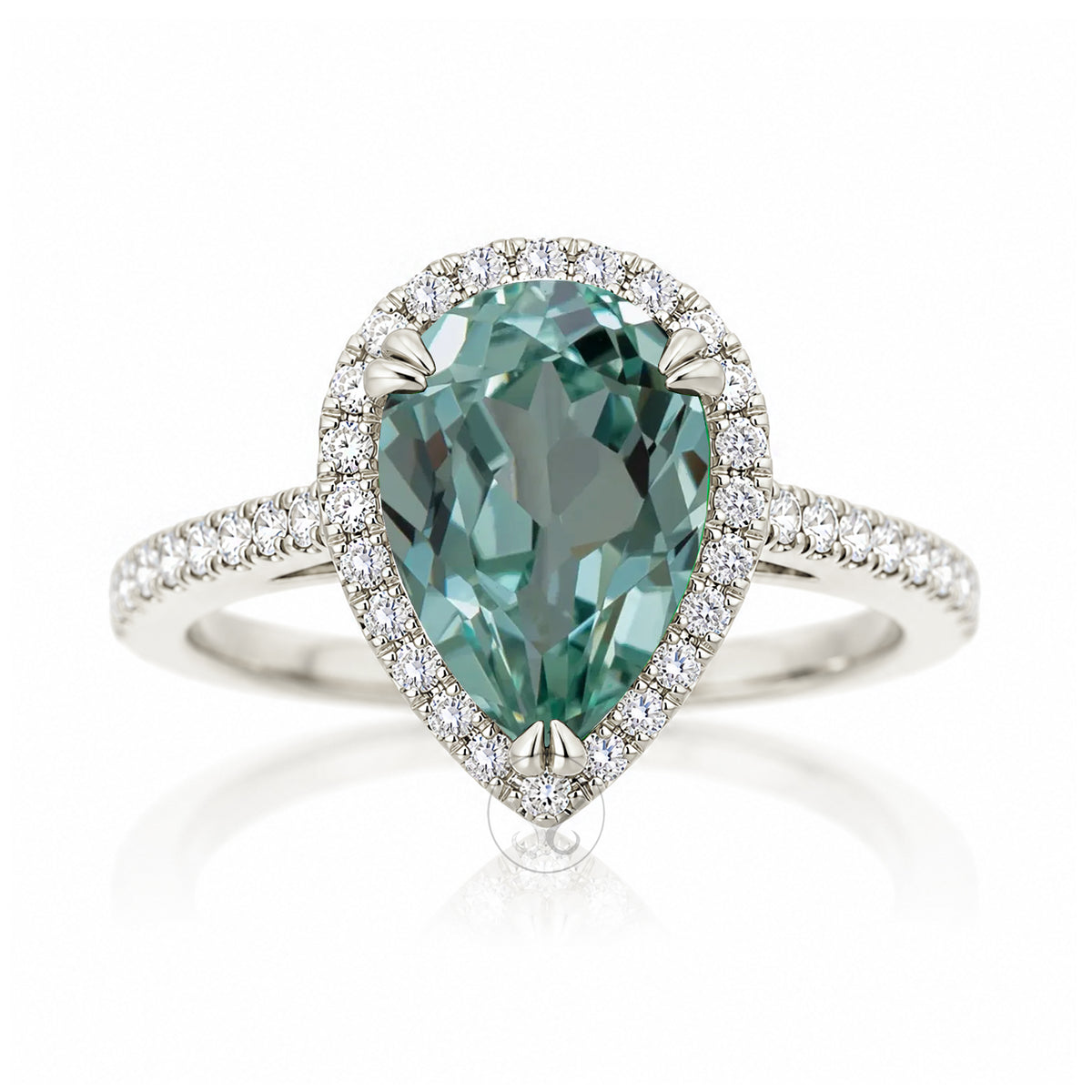 The Signature Pear Green Sapphire Ring