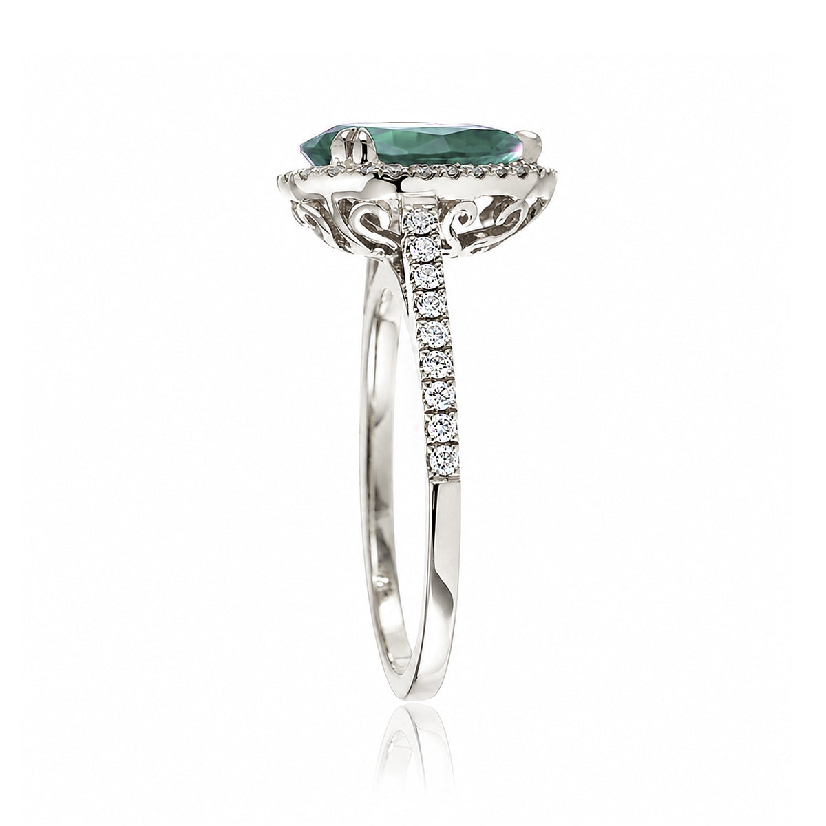 The Signature Pear Green Sapphire Ring