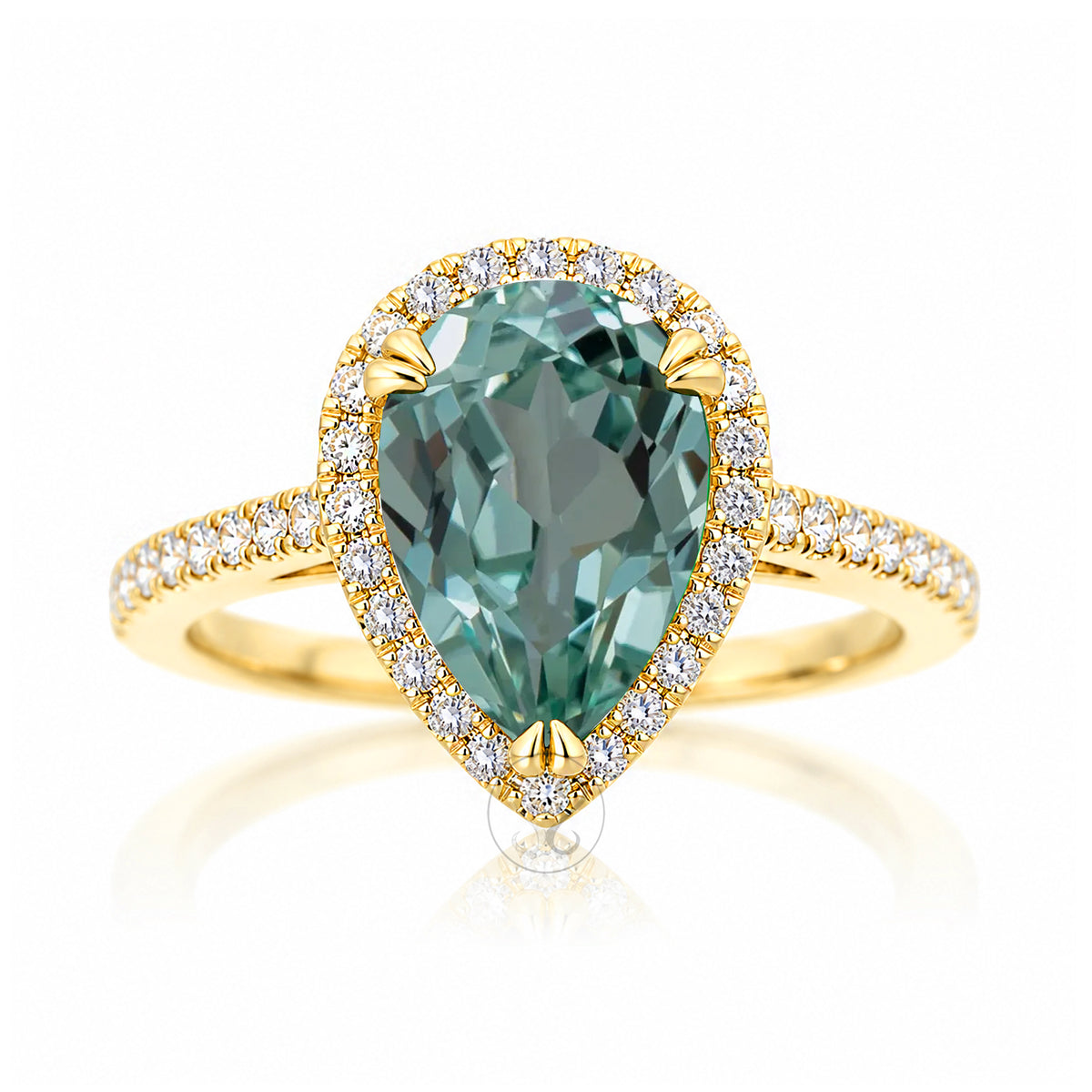 The Signature Pear Green Sapphire Ring