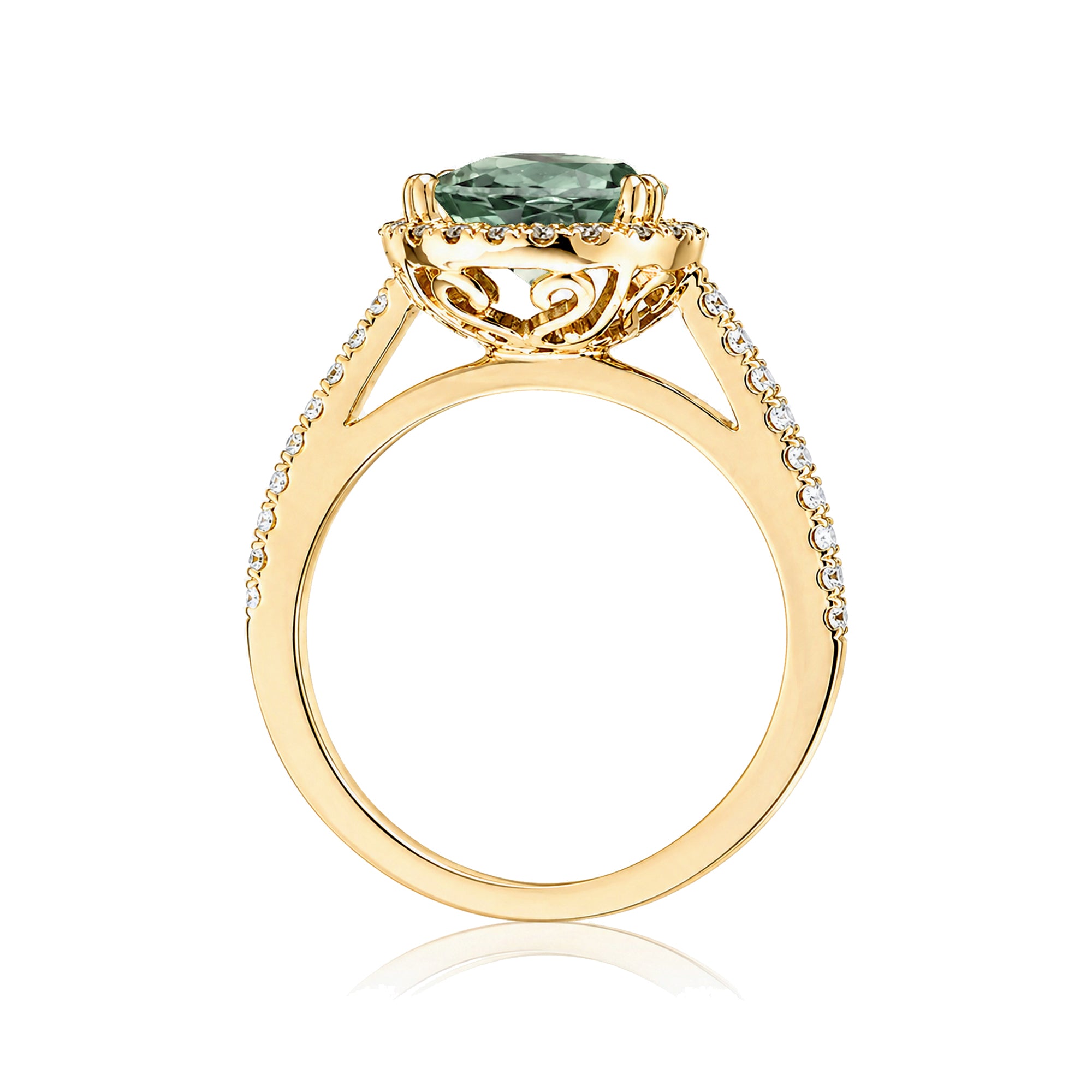 The Signature Pear Green Sapphire Ring