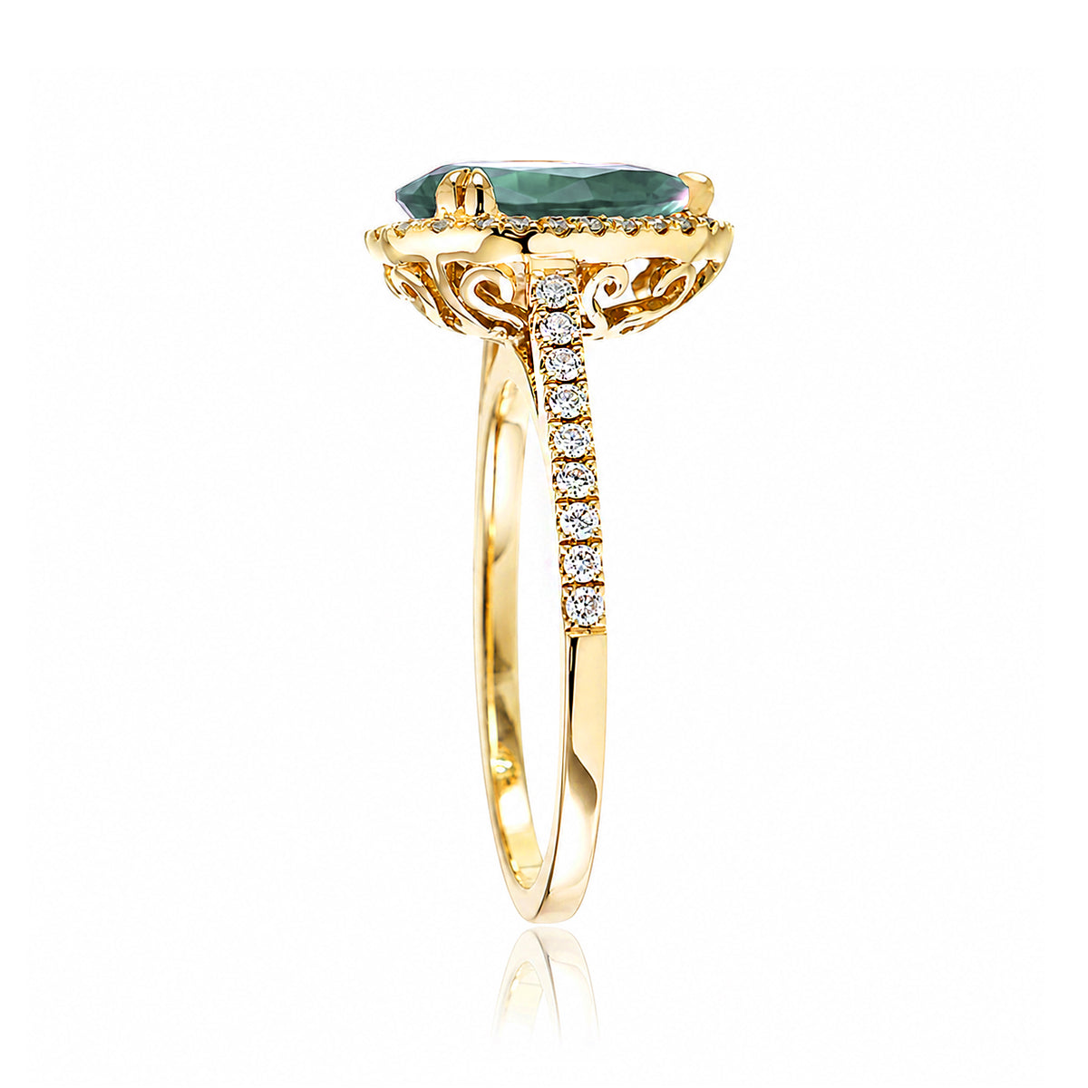 The Signature Pear Green Sapphire Ring