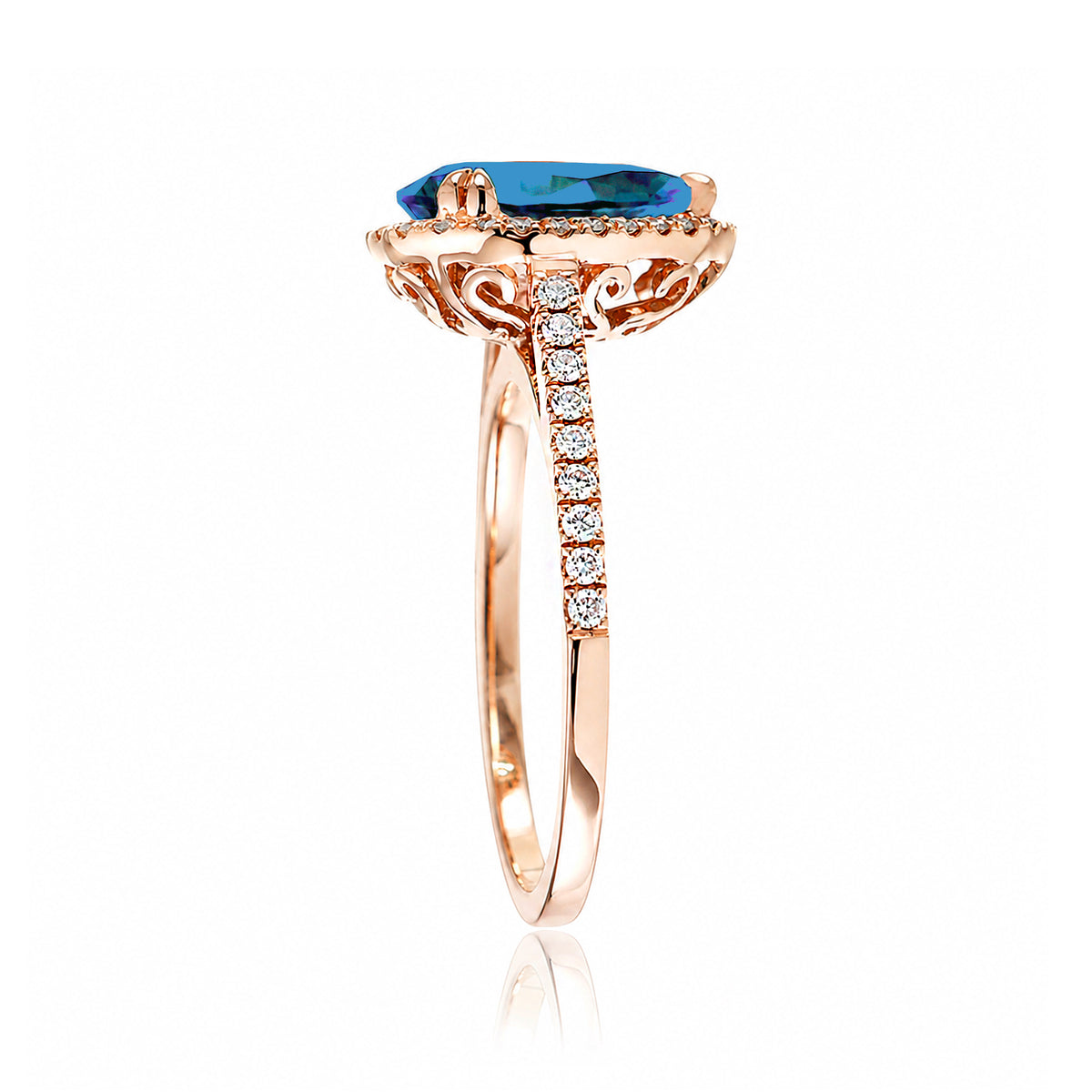 The Signature Pear London Blue Topaz Ring