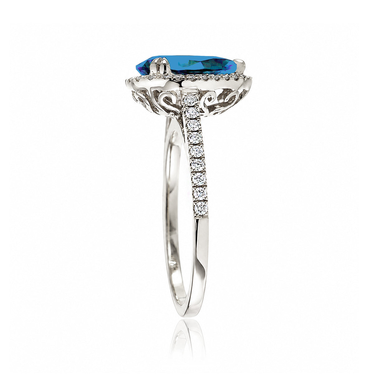 The Signature Pear London Blue Topaz Ring
