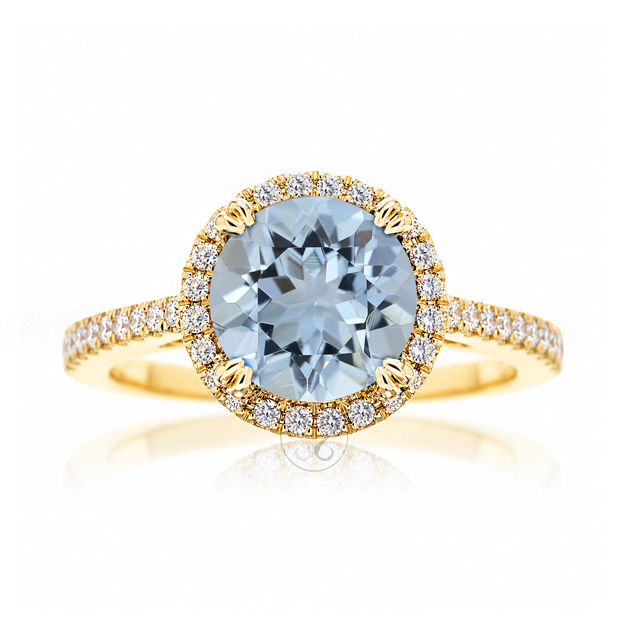 The Signature Round Aquamarine Ring