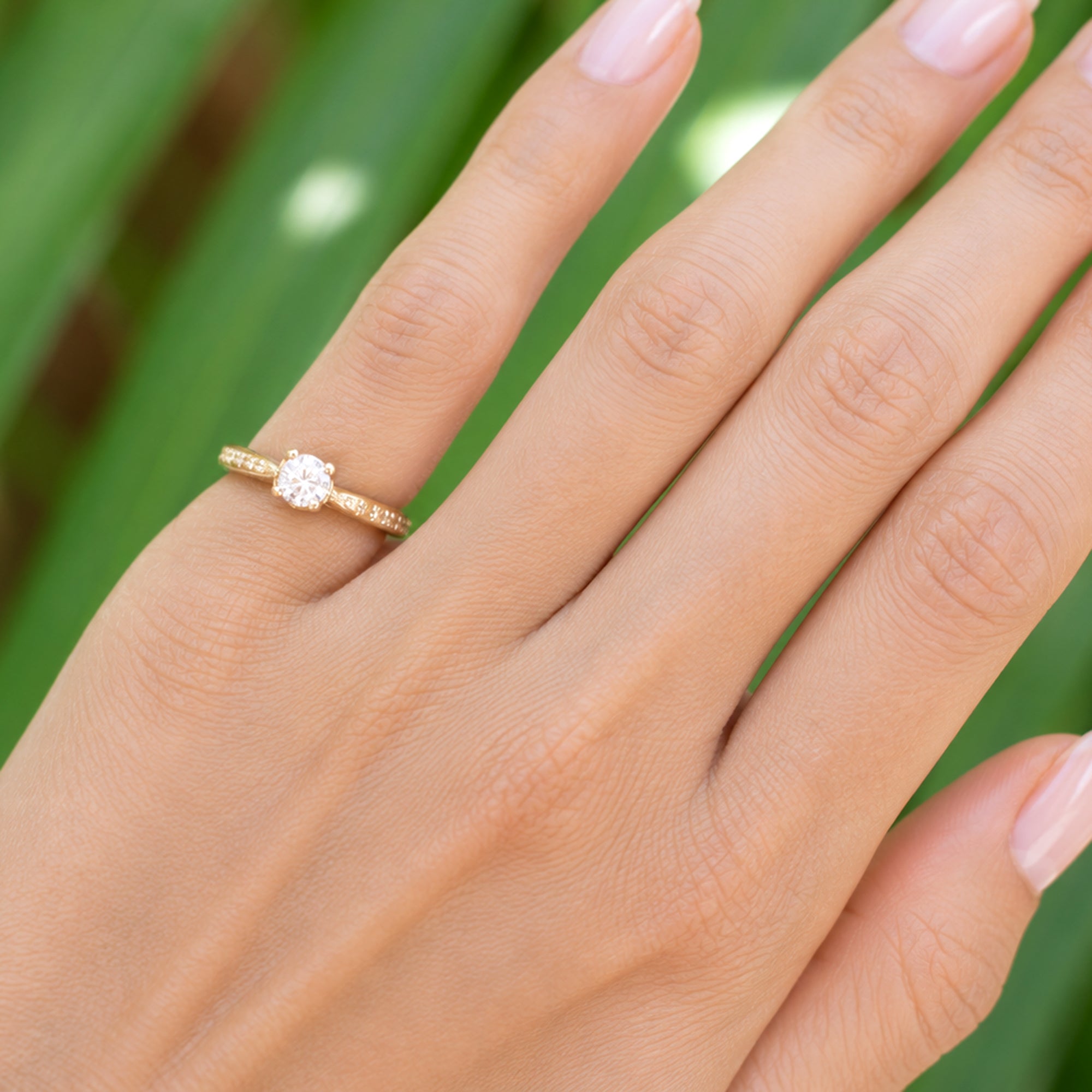 Vintage Solitaire Diamond Ring Euro Shank (0.42ct)