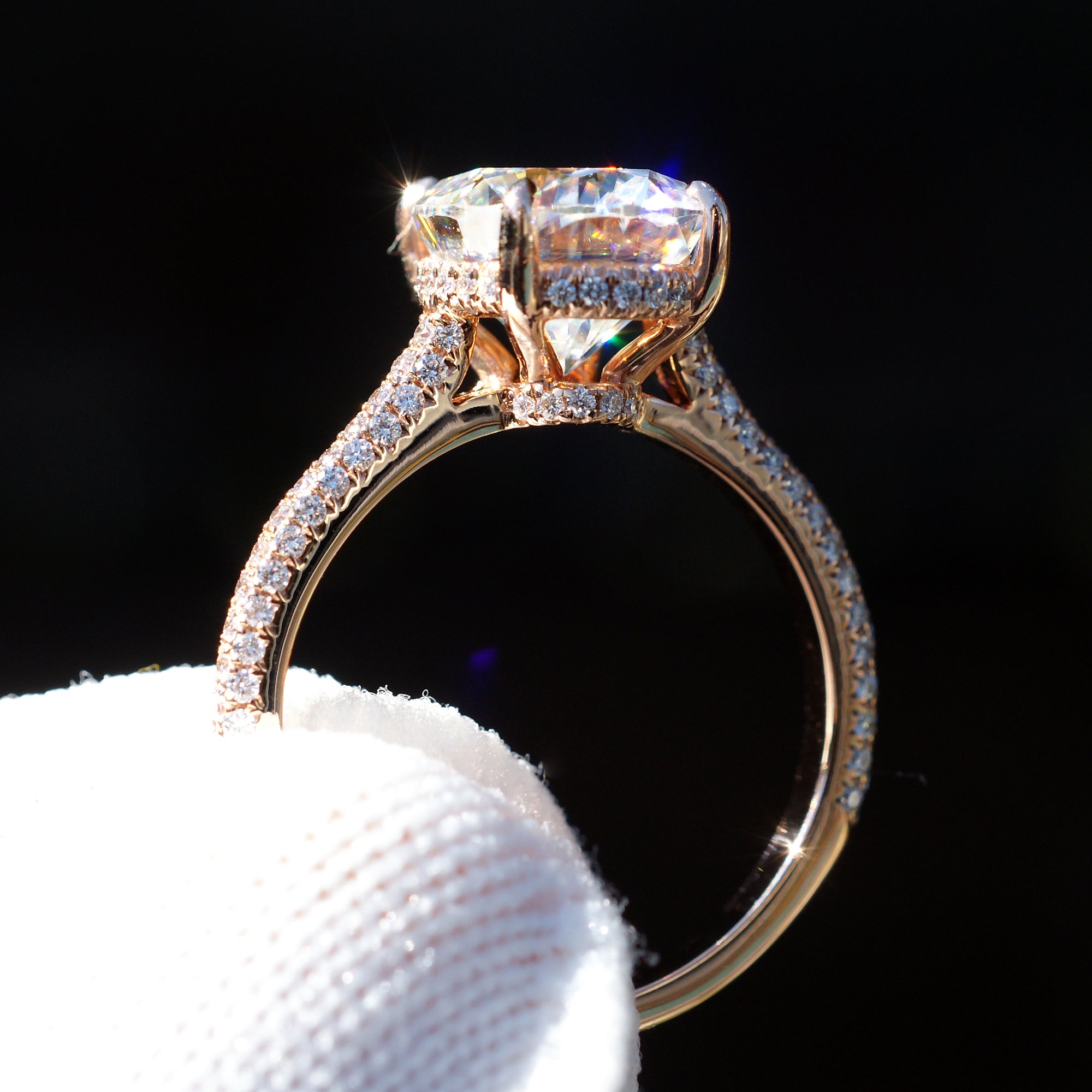 The Starlight oval moissanite ring like Blake Lively in rose gold