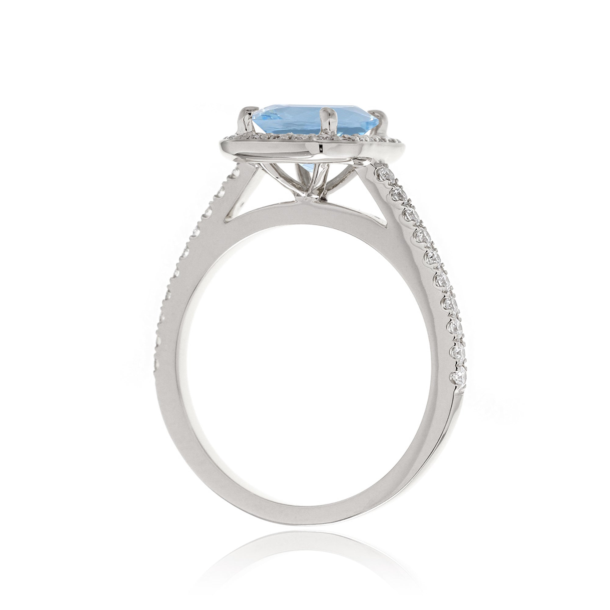 The Steffy Cushion Aquamarine Ring