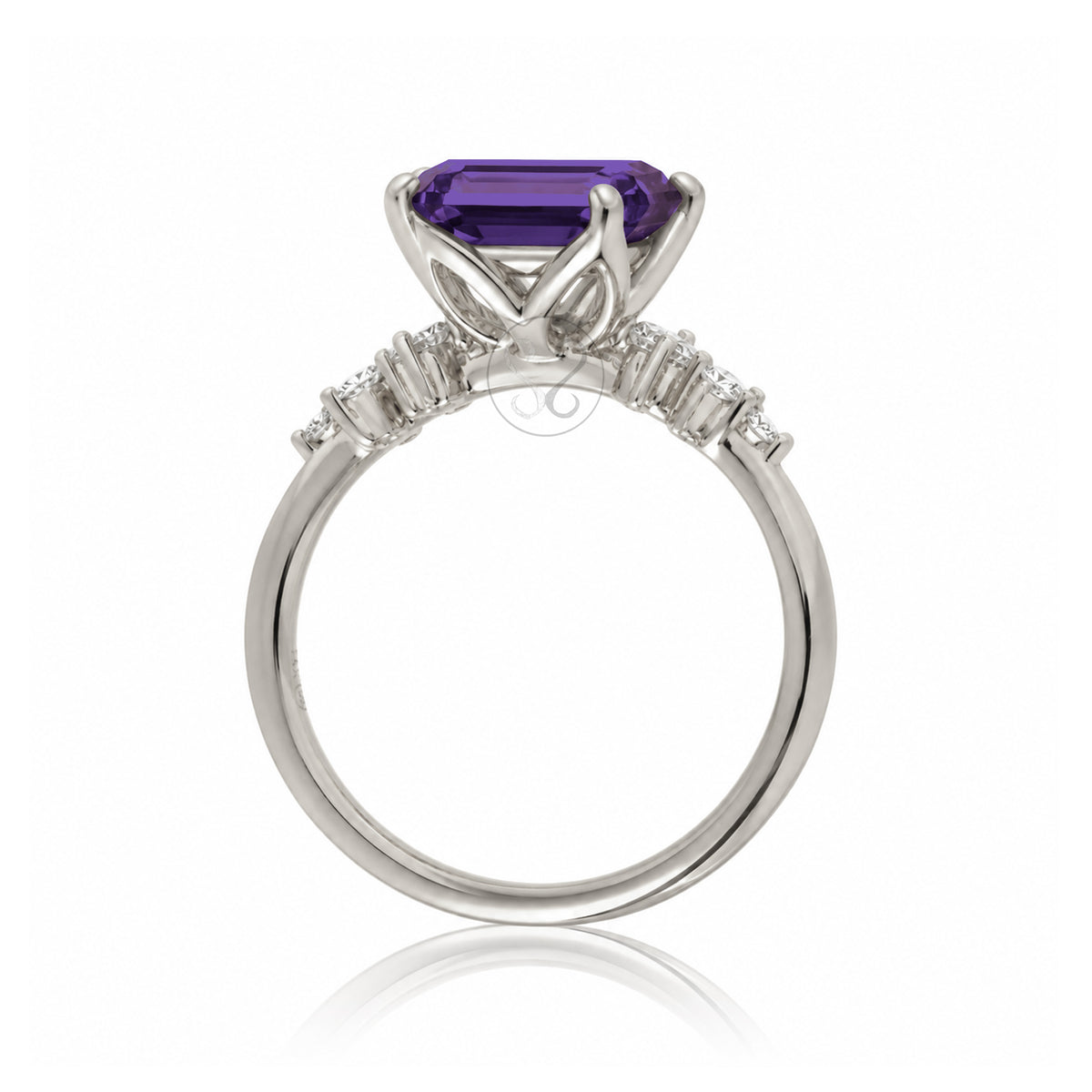 The Stella Emerald Cut Amethyst Ring