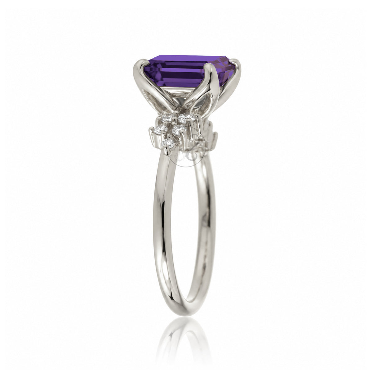 The Stella Emerald Cut Amethyst Ring