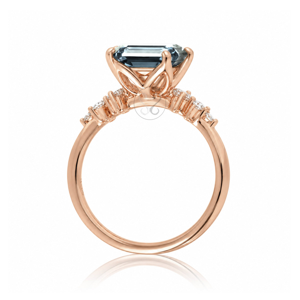 The Stella Emerald Cut Aquamarine Ring