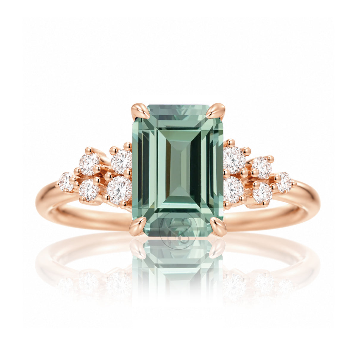 The Stella Emerald Cut Green Sapphire Ring