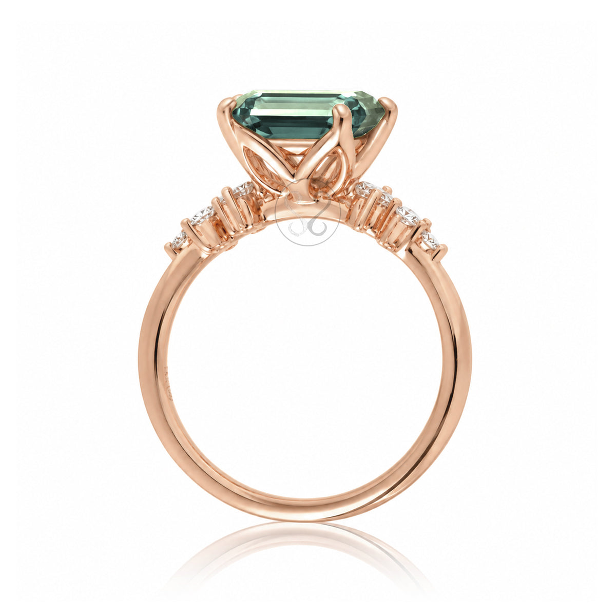 The Stella Emerald Cut Green Sapphire Ring