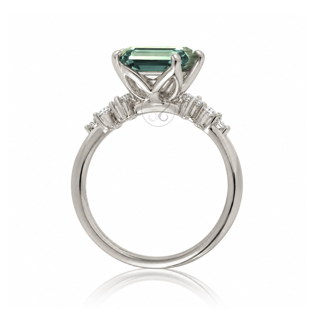 The Stella Emerald Cut Green Sapphire Ring