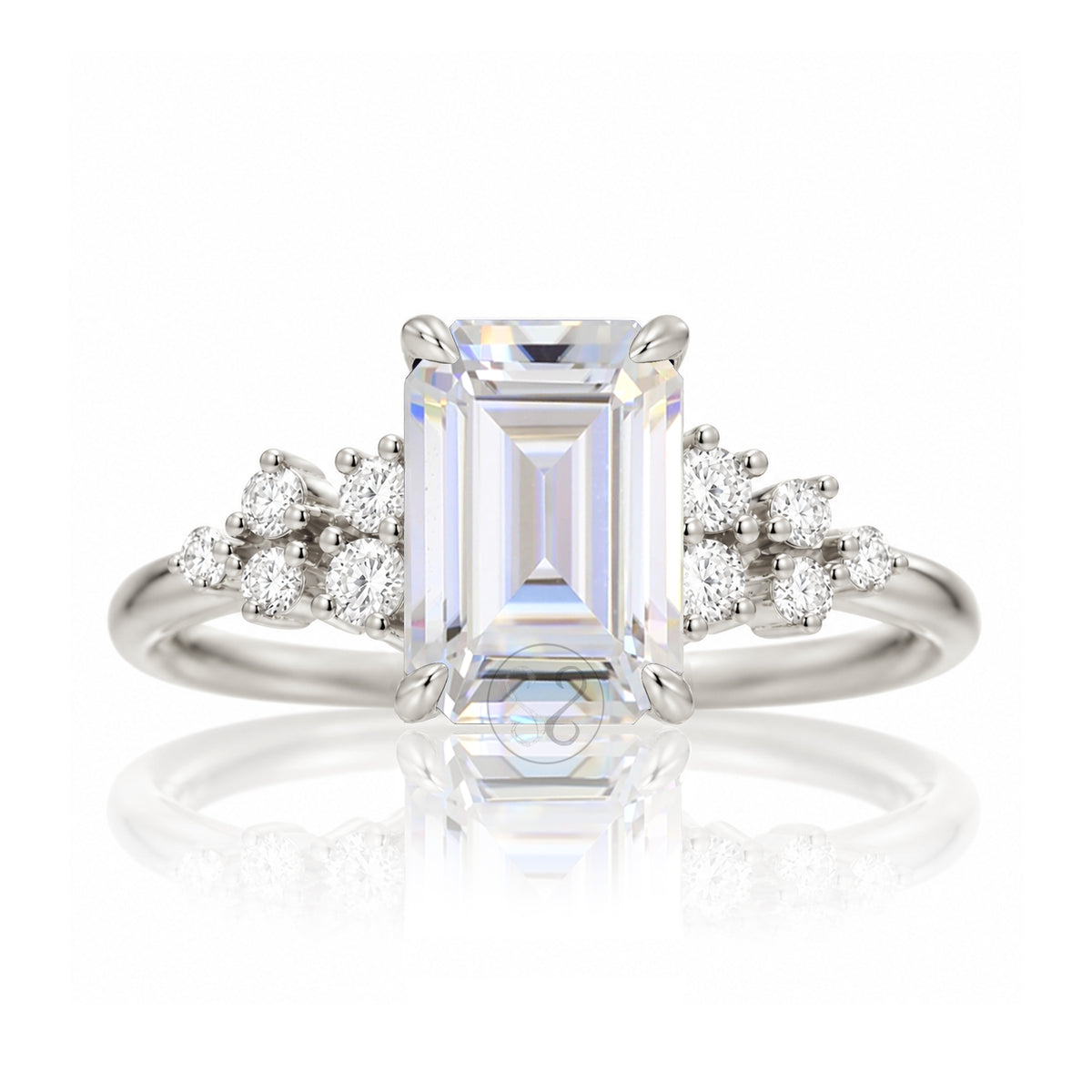 The Stella Emerald Cut Moissanite Ring