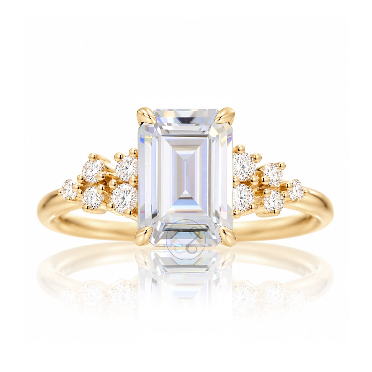 The Stella Emerald Cut Moissanite Ring