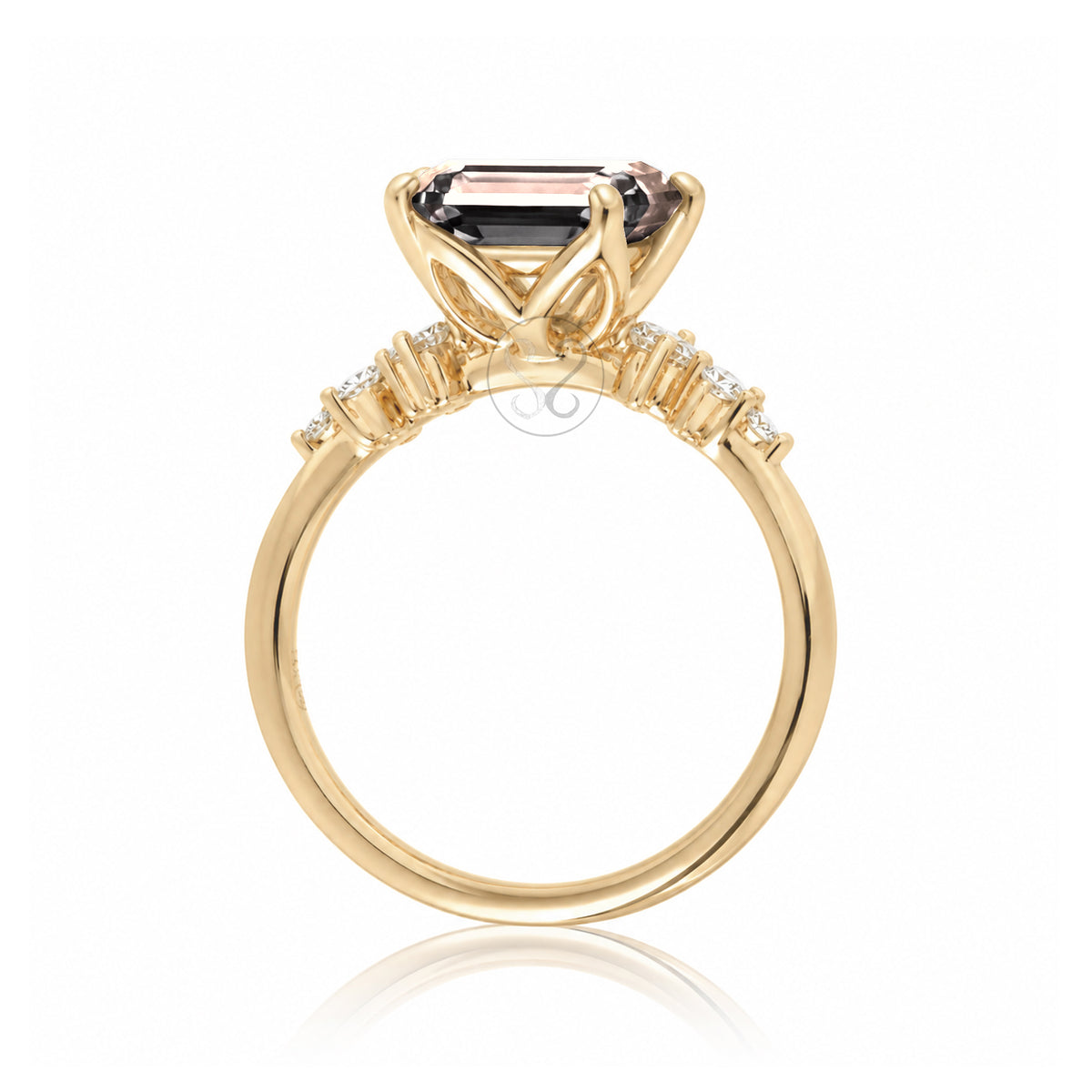 The Stella Emerald Cut Morganite Ring